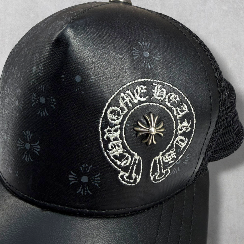 Chrome Hearts Plus Cross Horseshoe Leather Hat