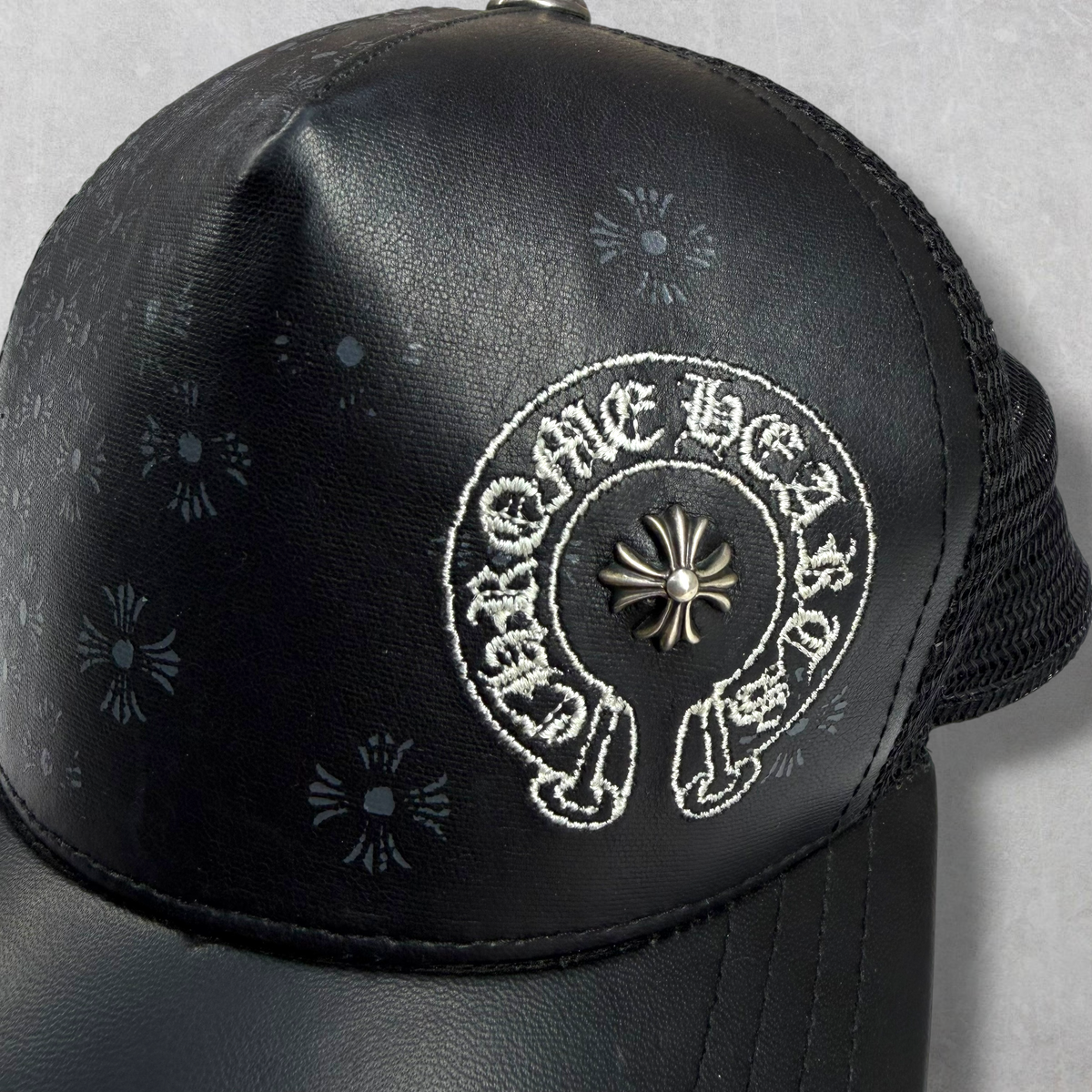 Chrome Hearts Plus Cross Horseshoe Leather Hat