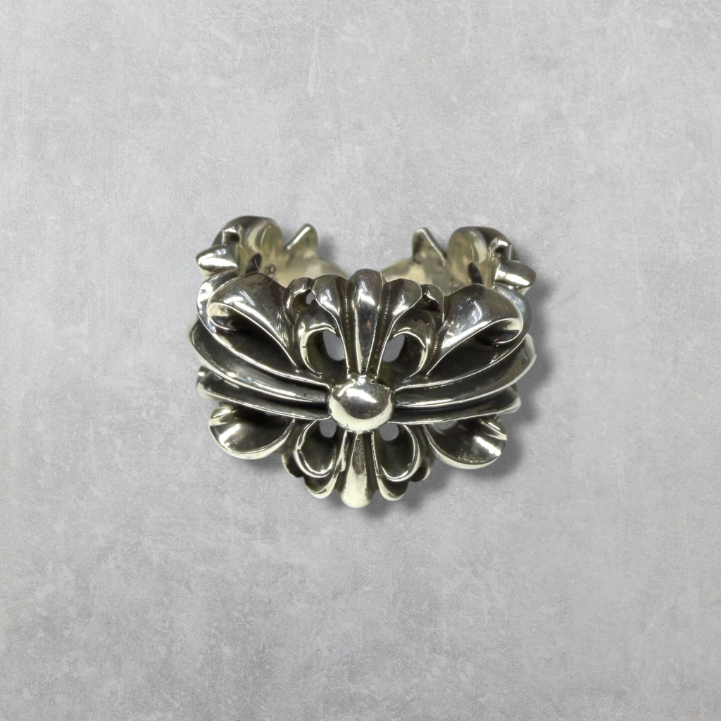 Chrome Hearts Double Floral Cross Ring 7