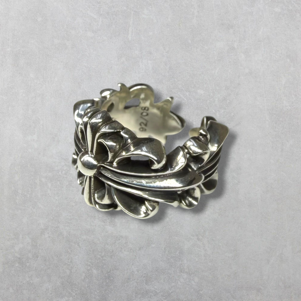 Chrome Hearts Double Floral Cross Ring 7