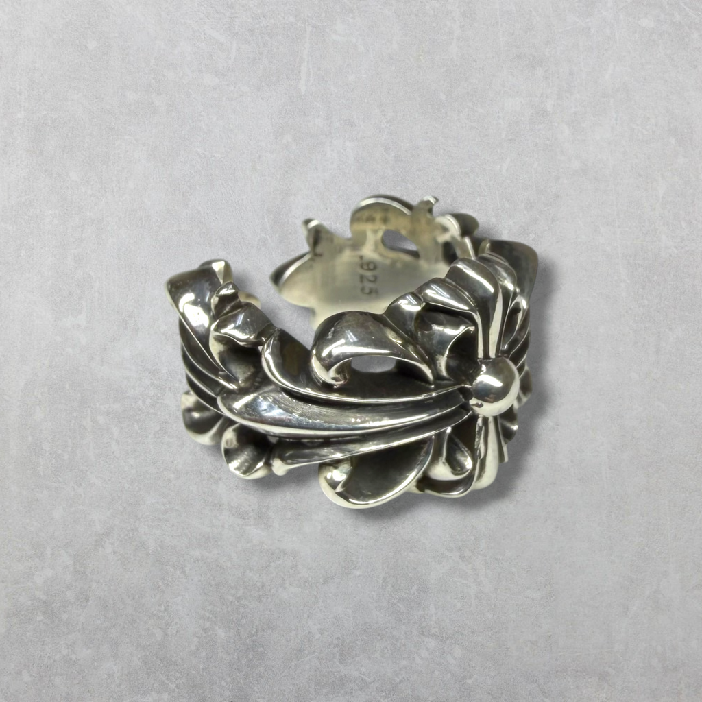 Chrome Hearts Double Floral Cross Ring 7
