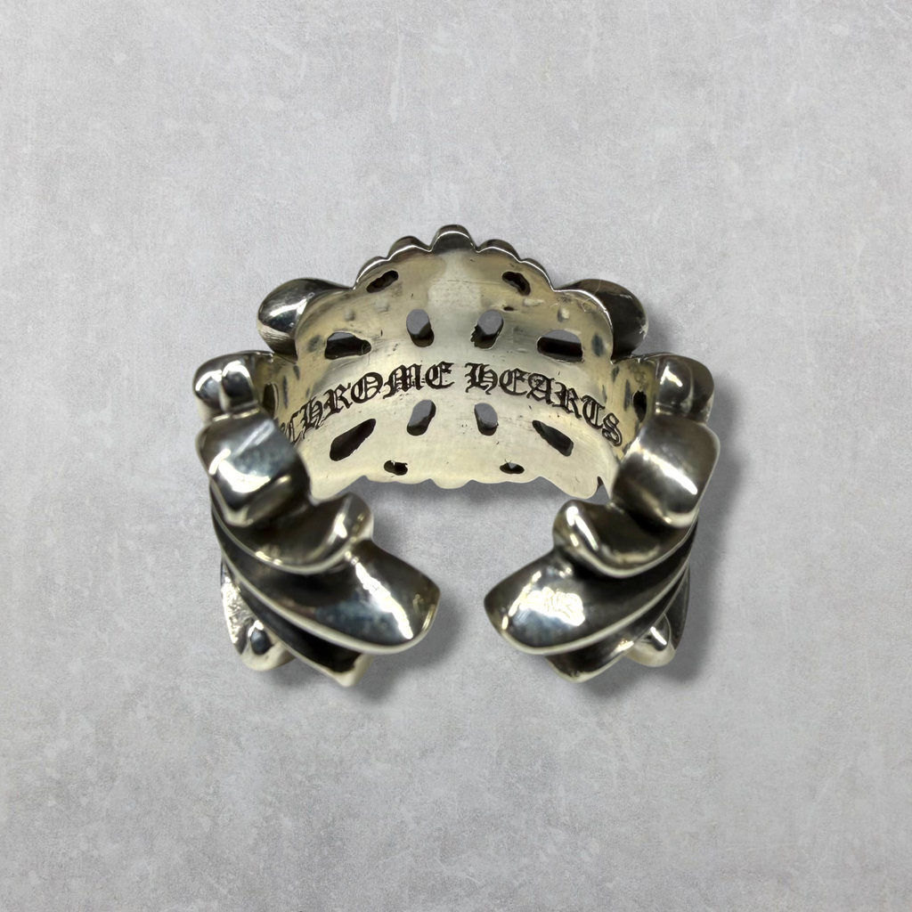 Chrome Hearts Double Floral Cross Ring 7