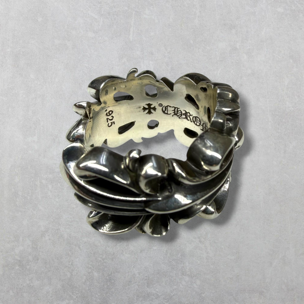 Chrome Hearts Double Floral Cross Ring 7