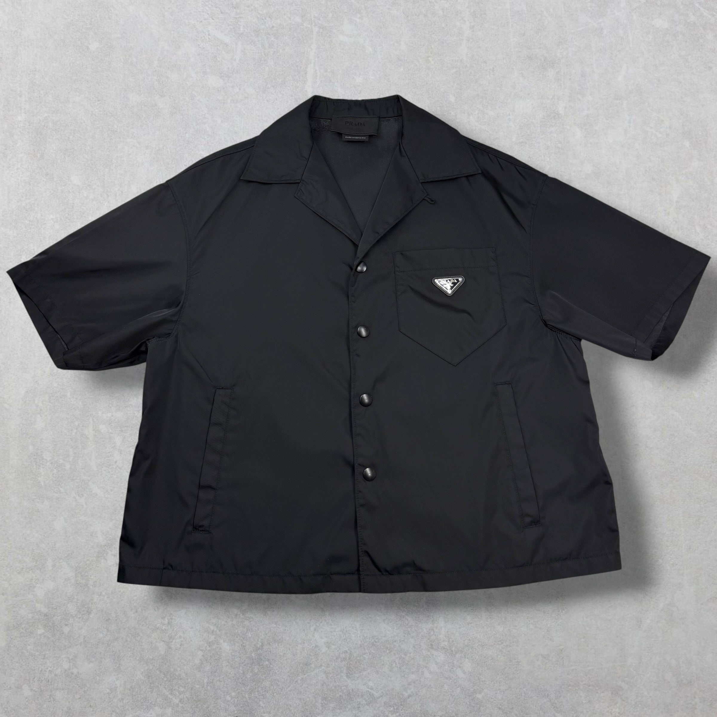 Prada Re-Nylon Short Sleeve Shirt Black S