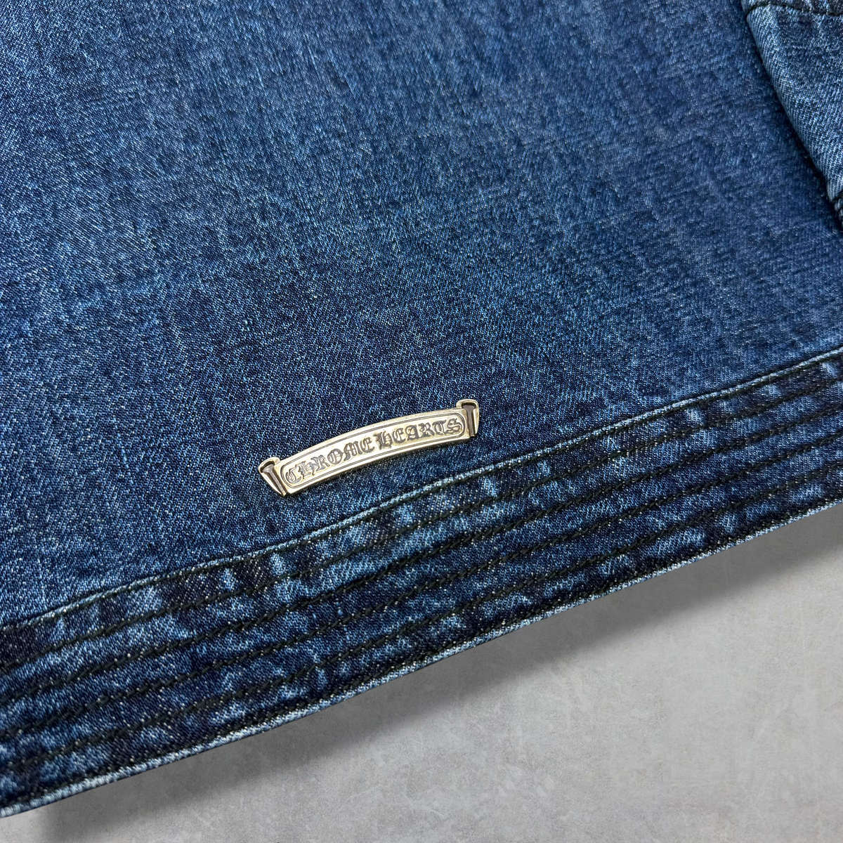 Chrome Hearts Shearling Collar Blue Denim Work Jacket M