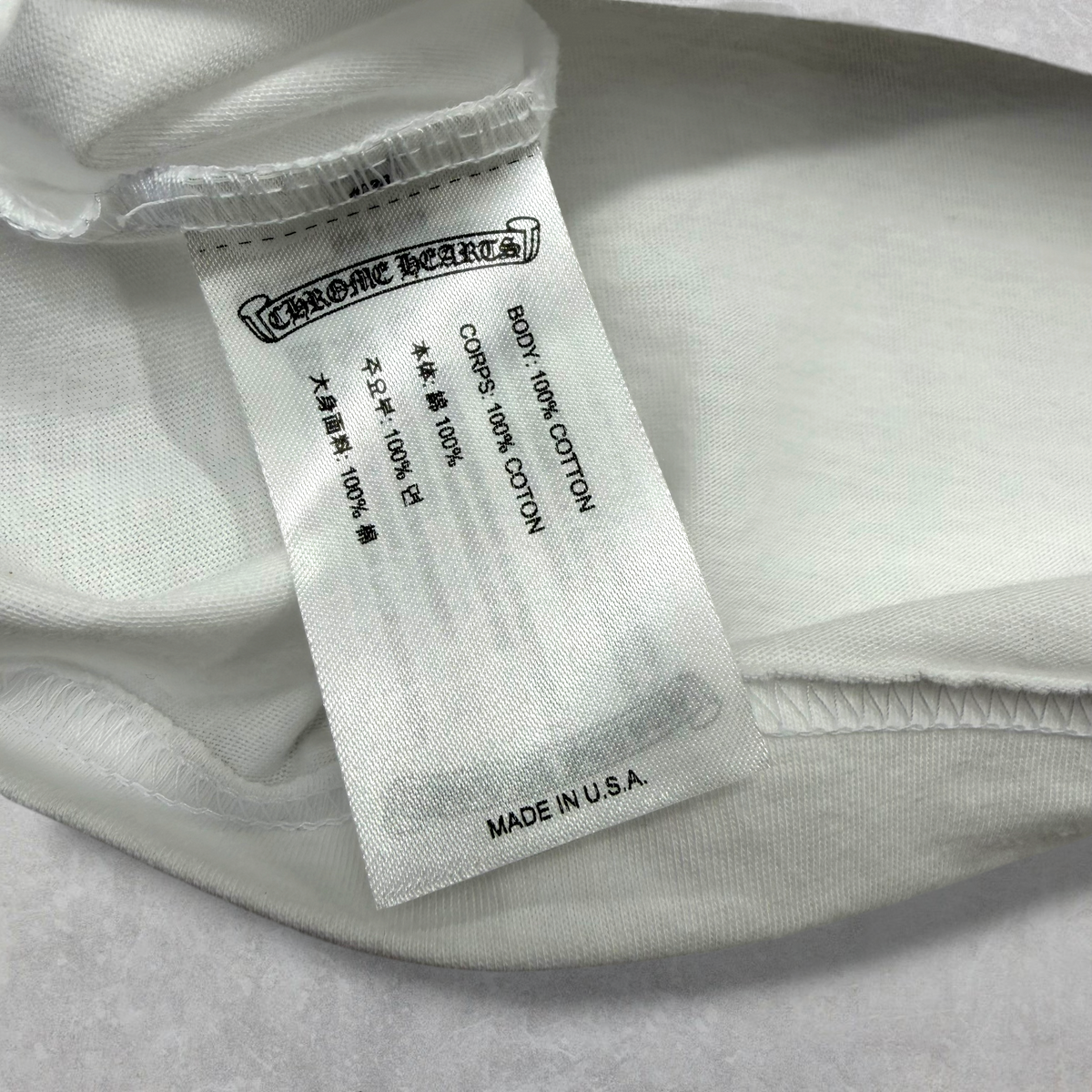 Chrome Hearts Script Logo USA Floral Long Sleeve White L