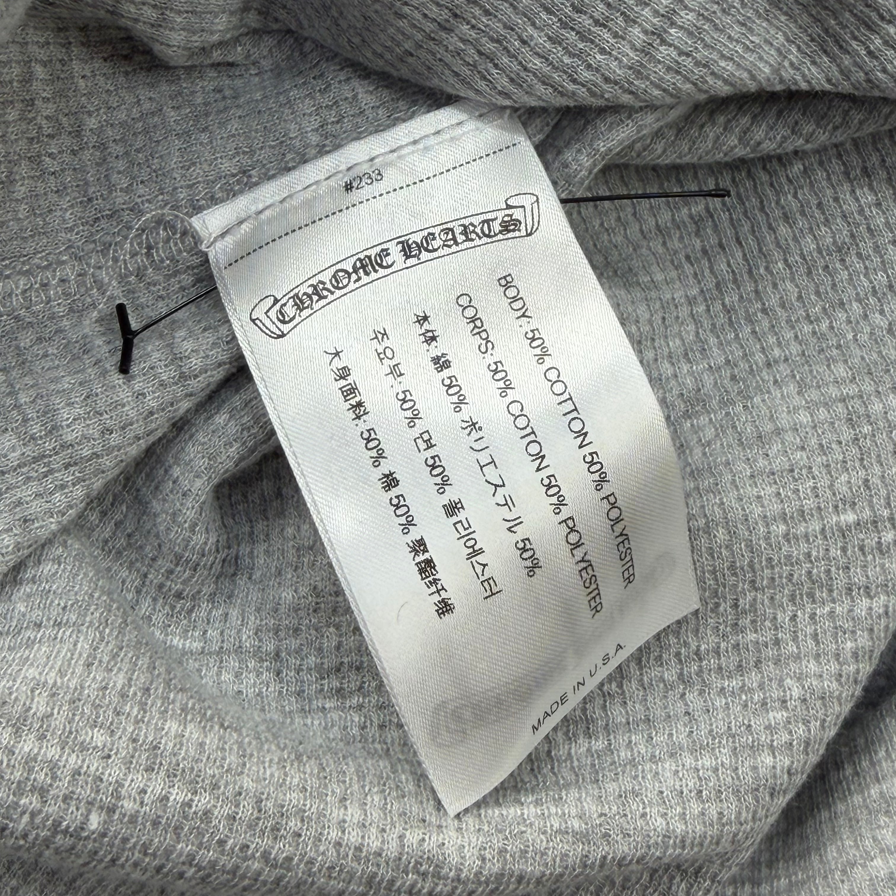 Chrome Hearts Scroll Logo Grey Thermal L/S Tee XL
