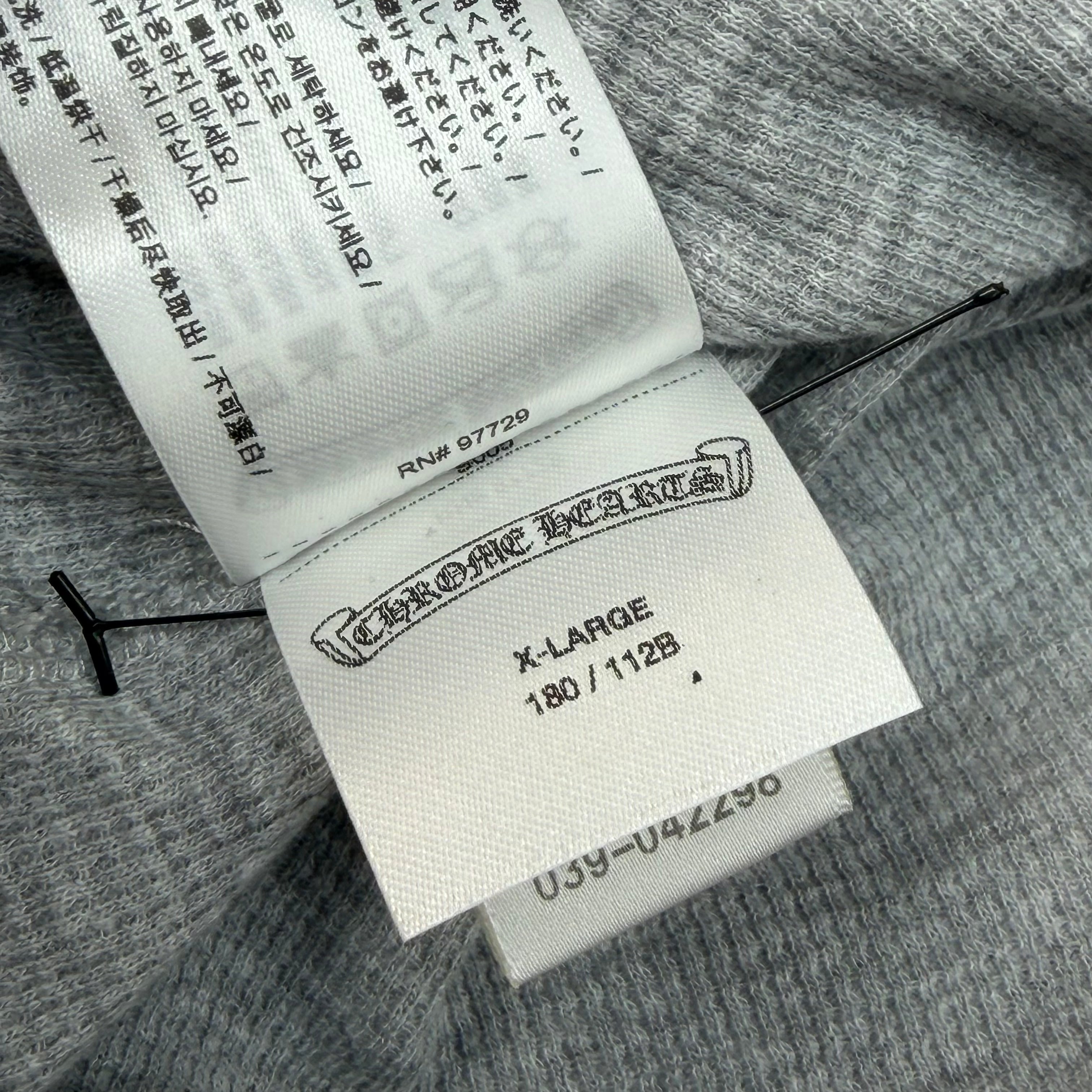 Chrome Hearts Scroll Logo Grey Thermal L/S Tee XL