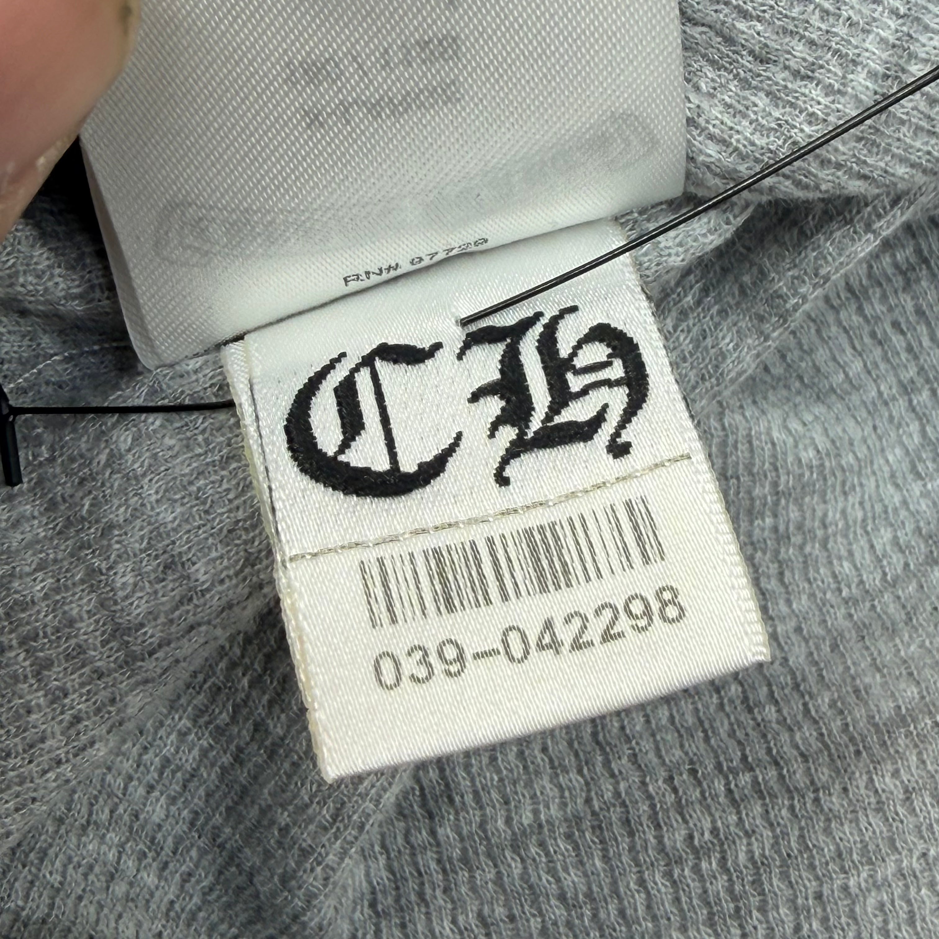 Chrome Hearts Scroll Logo Grey Thermal L/S Tee XL