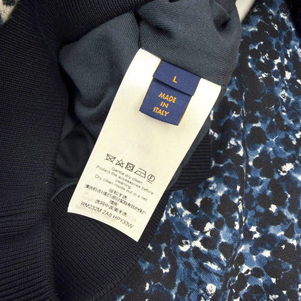 Louis Vuitton Blue Pointillism Monogram Zip Up Hoodie L