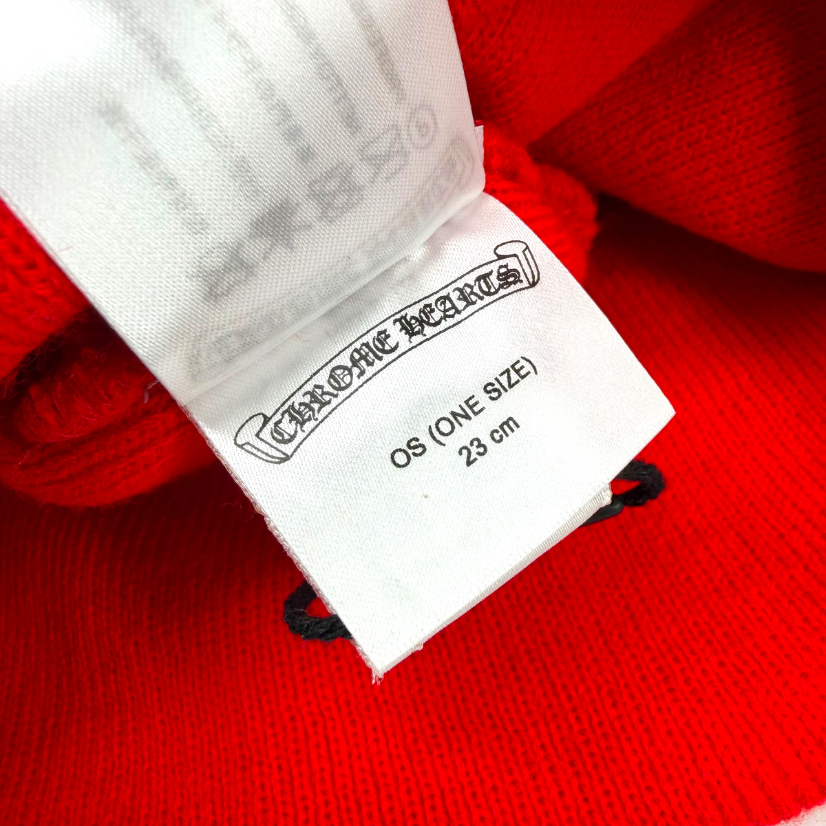 Chrome Hearts White Triple Cross Red Beanie