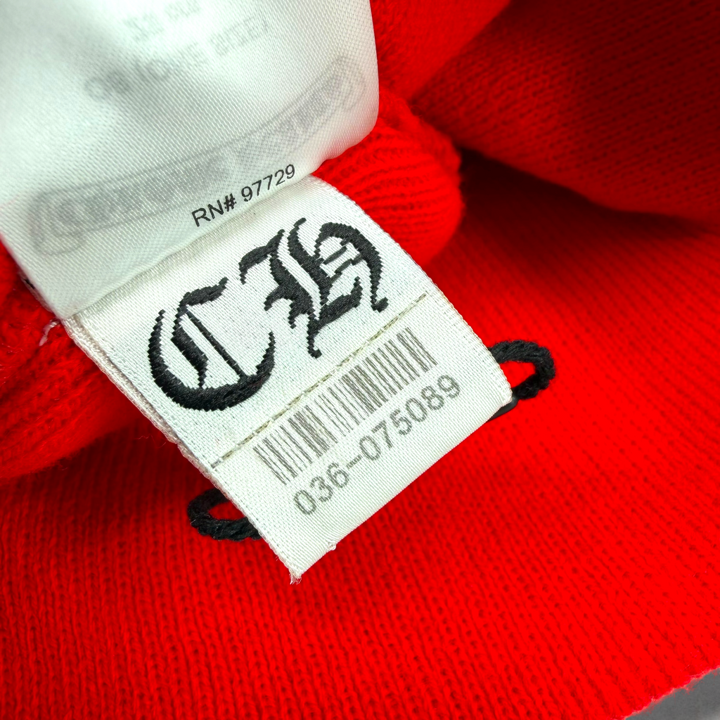 Chrome Hearts White Triple Cross Red Beanie