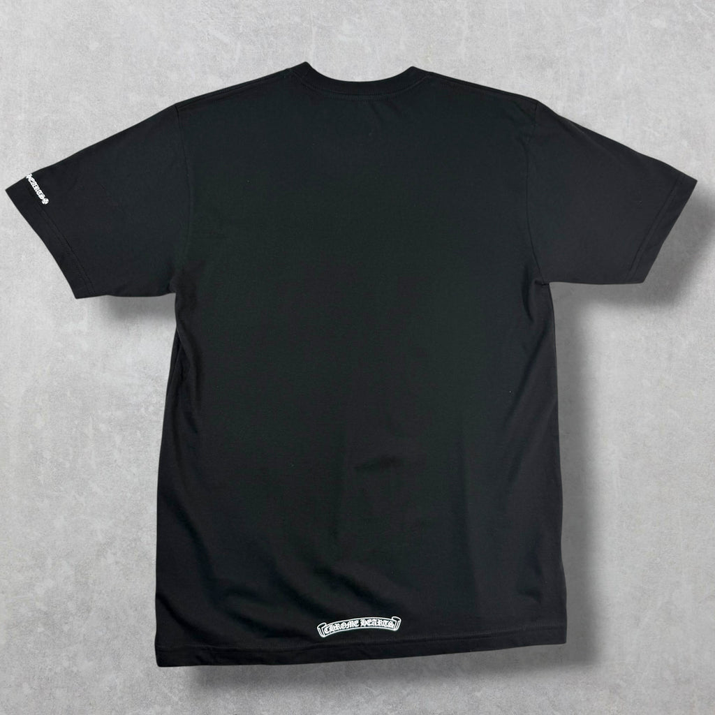 Chrome Hearts White Neck Logo Black Tee M