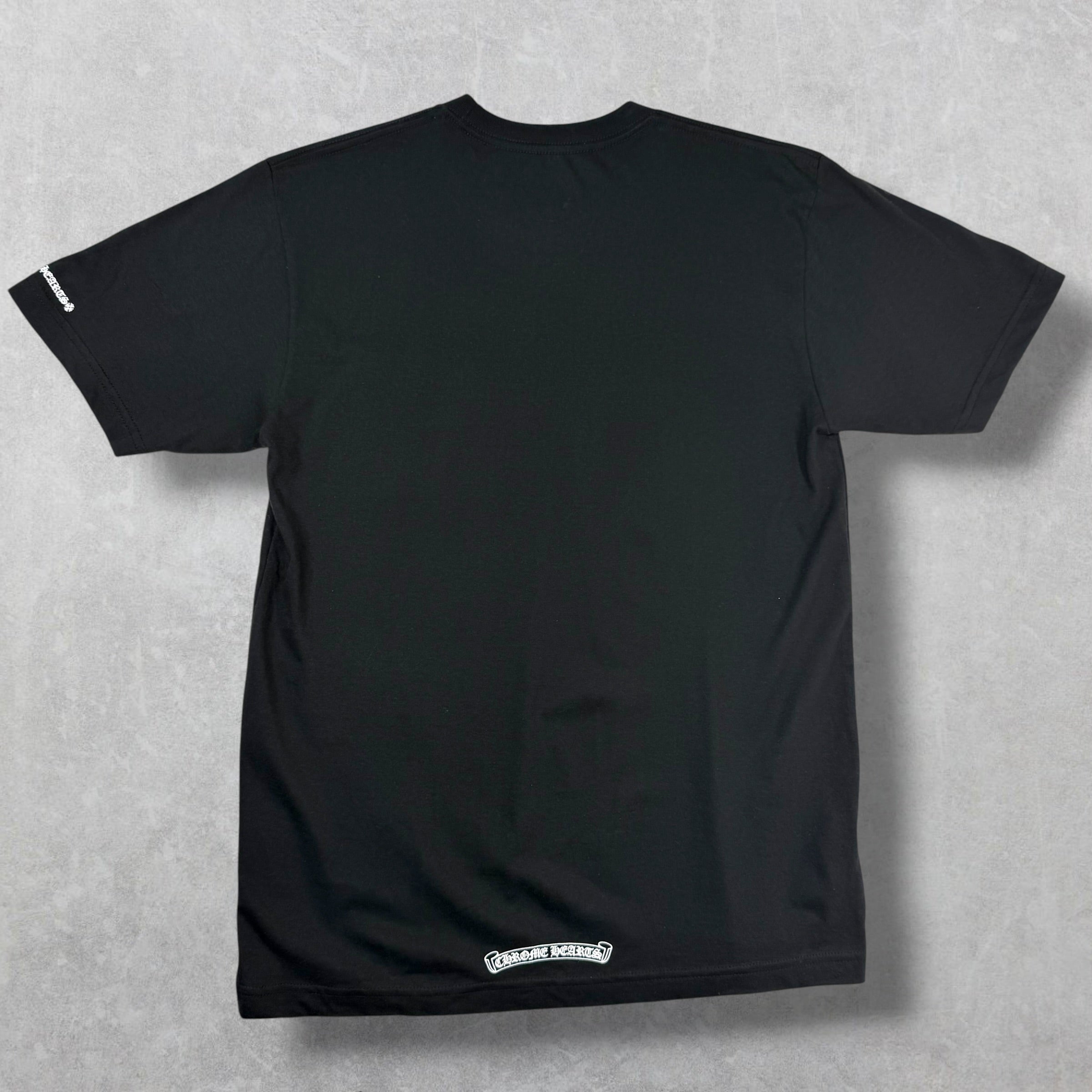 Chrome Hearts White Neck Logo Black Tee M