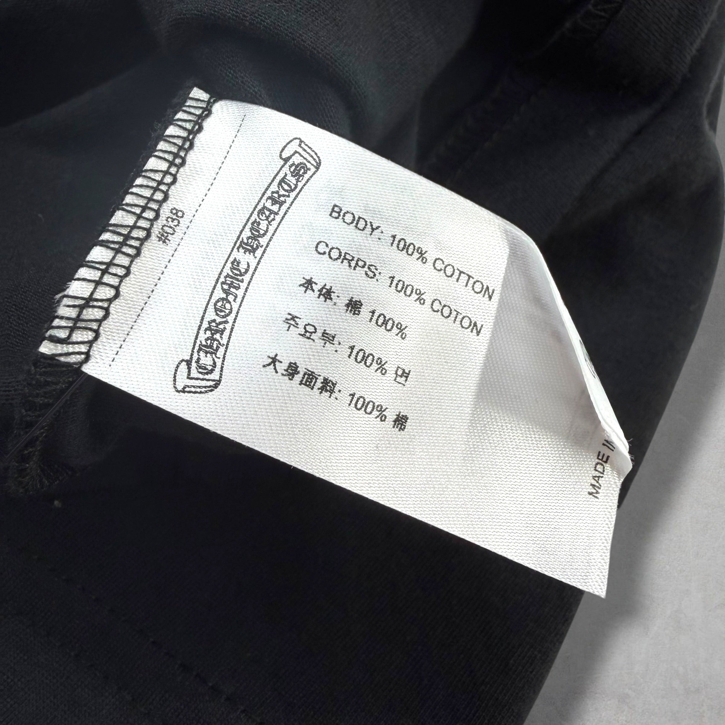 Chrome Hearts White Neck Logo Black Tee M