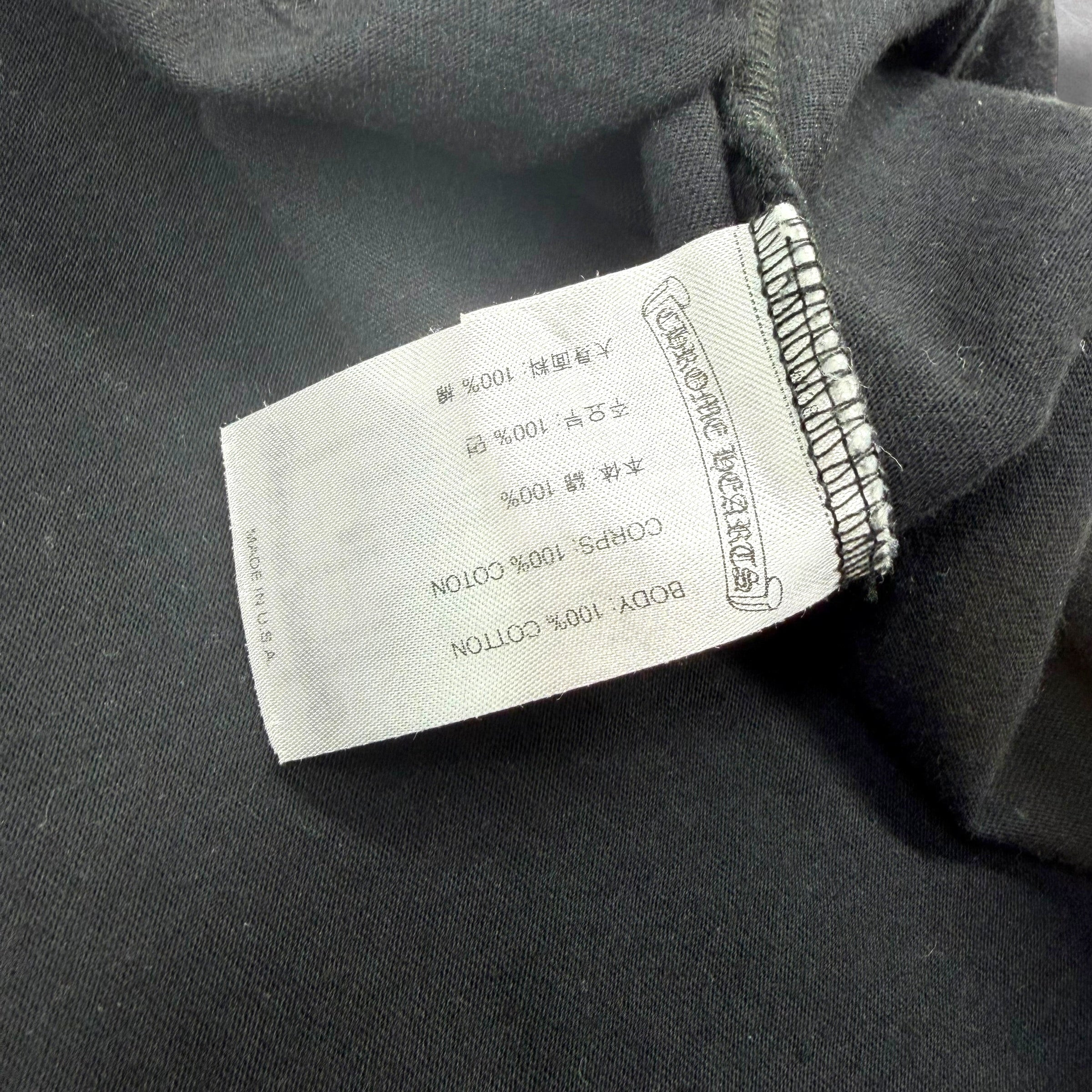 Chrome Hearts White Neck Logo Black Tee XL