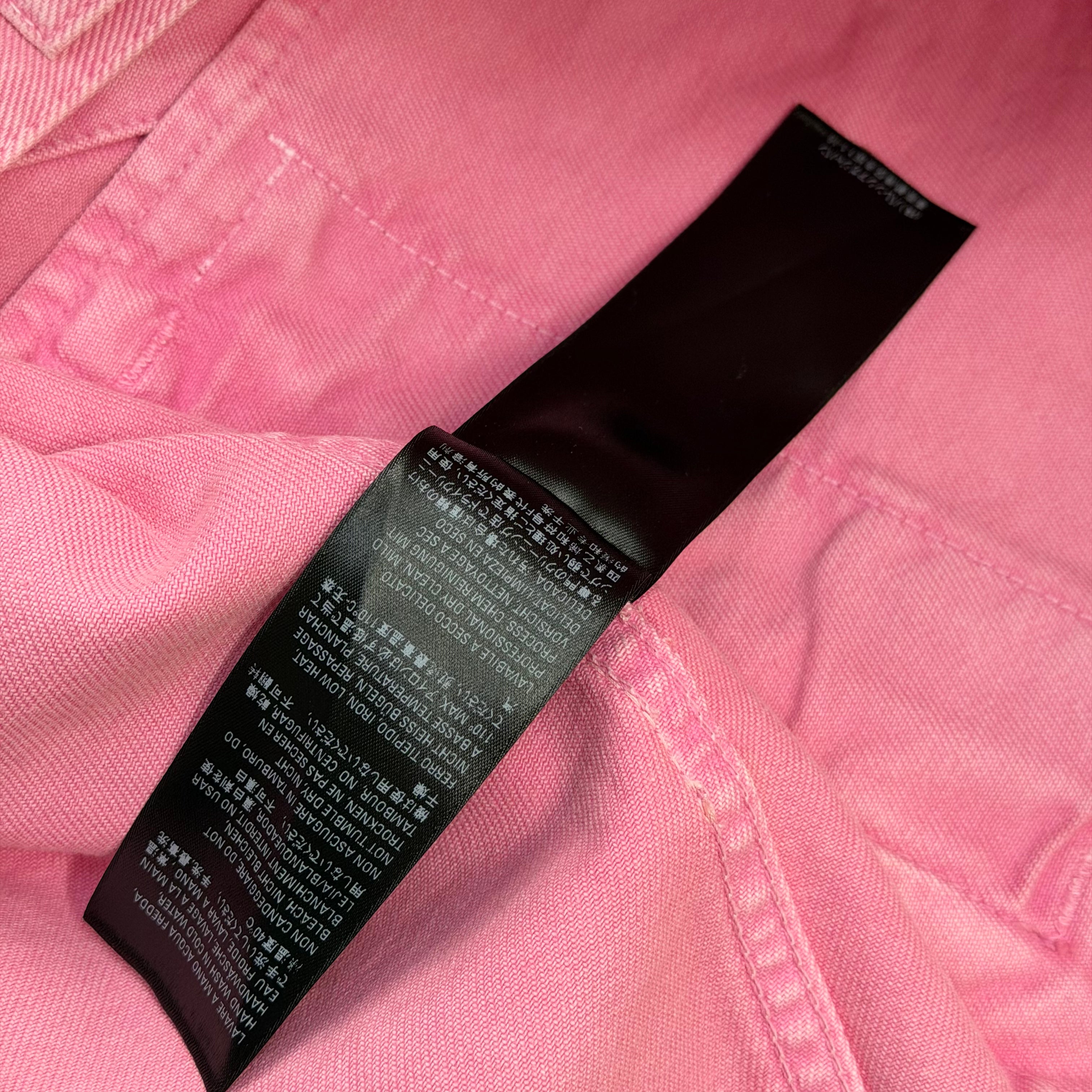 Balenciaga Embroidered Logo Pink Denim Jacket 34 (M)