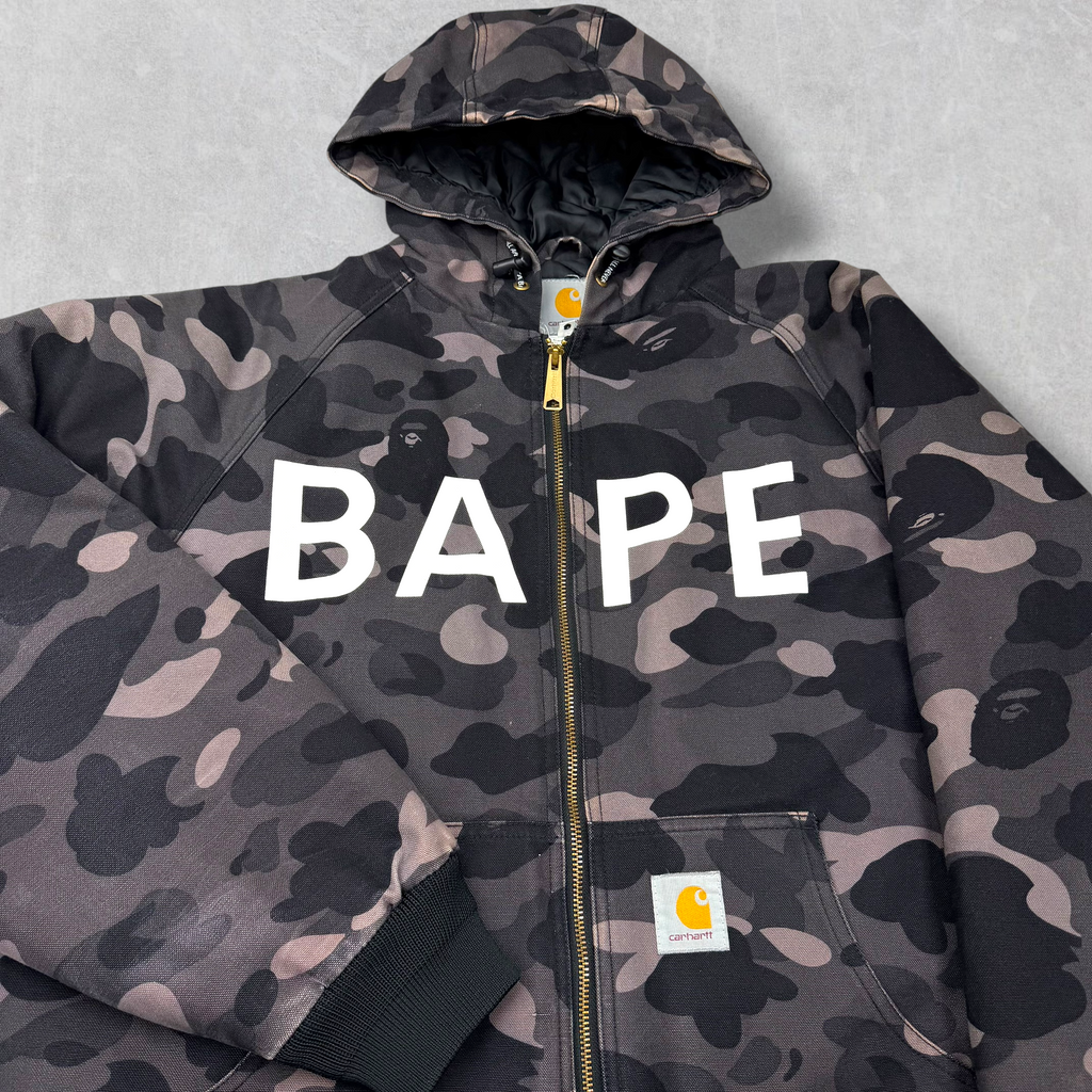 Bape x Carhartt WIP Black Camo Jacket L