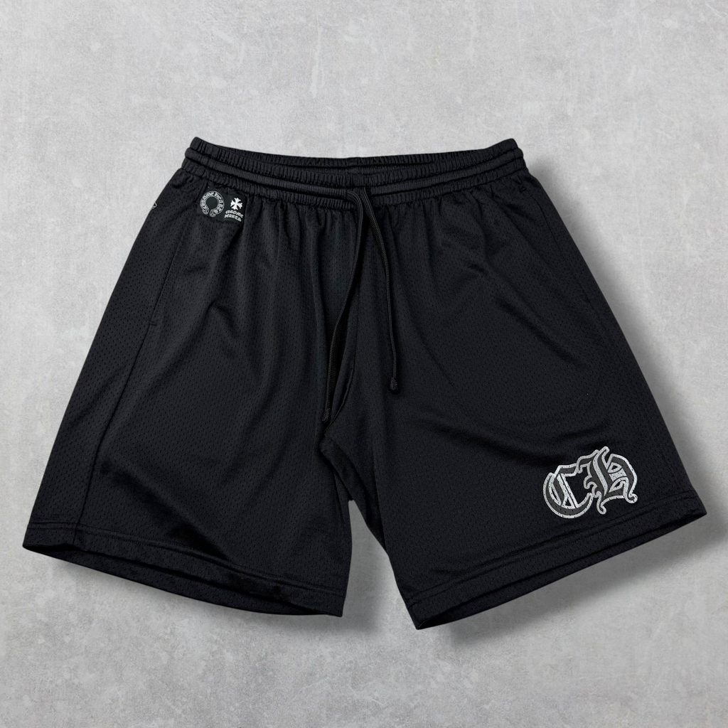 Chrome Hearts Black Mesh Warm Up Shorts XL