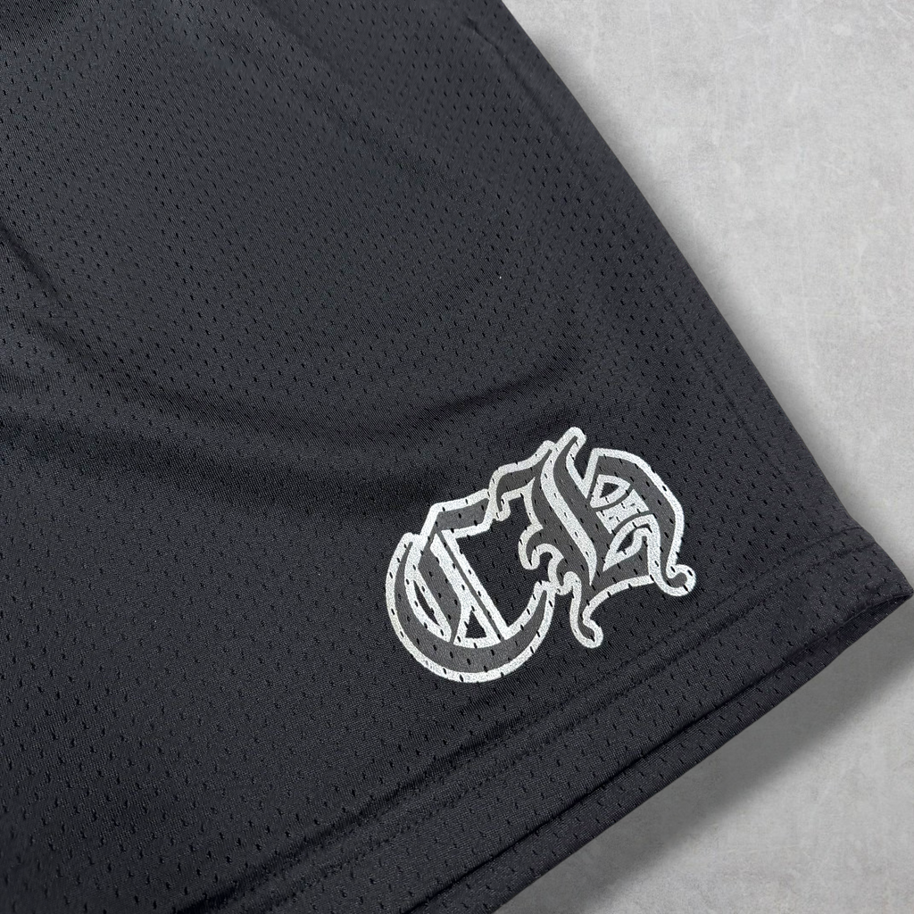 Chrome Hearts Black Mesh Warm Up Shorts XL