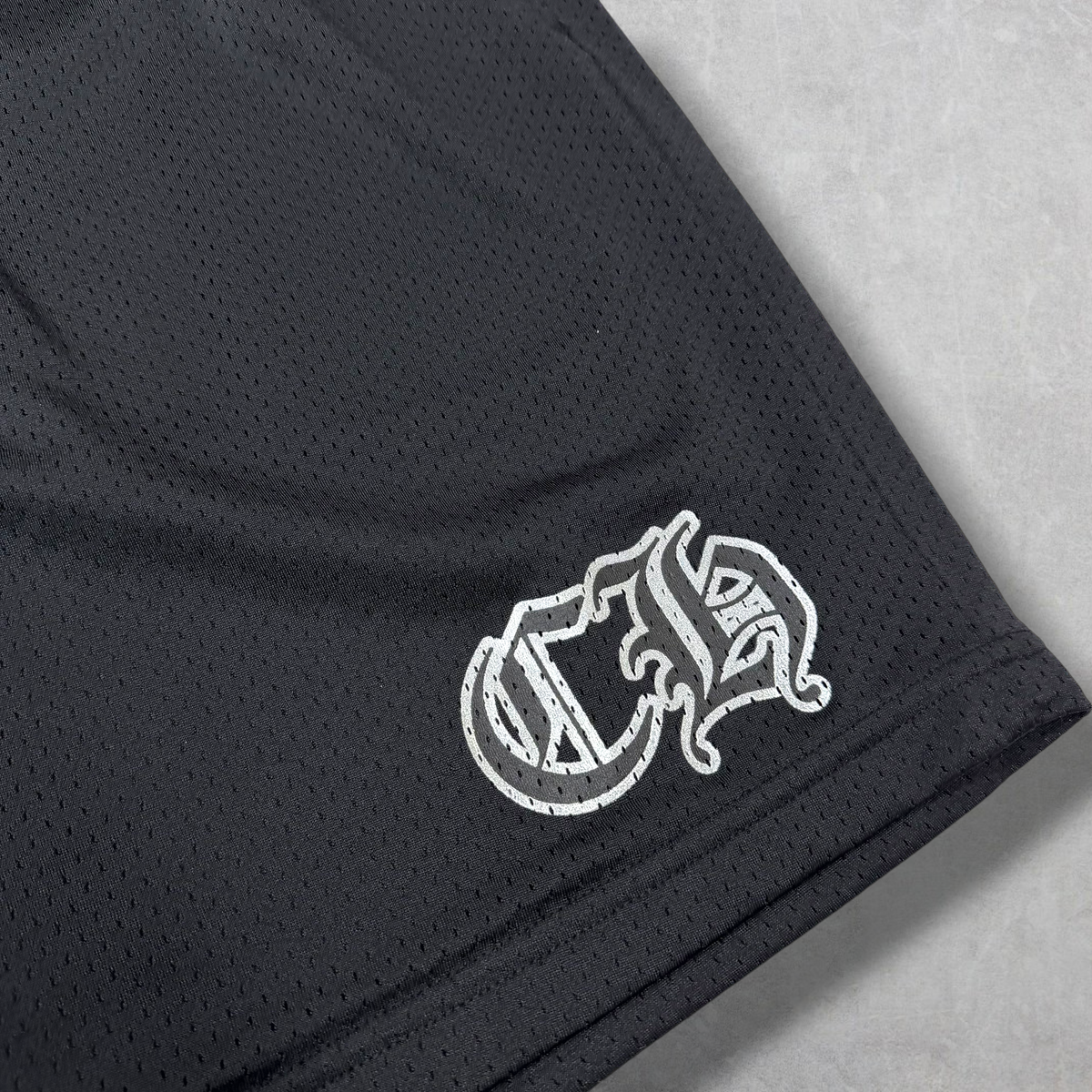 Chrome Hearts Black Mesh Warm Up Shorts XL