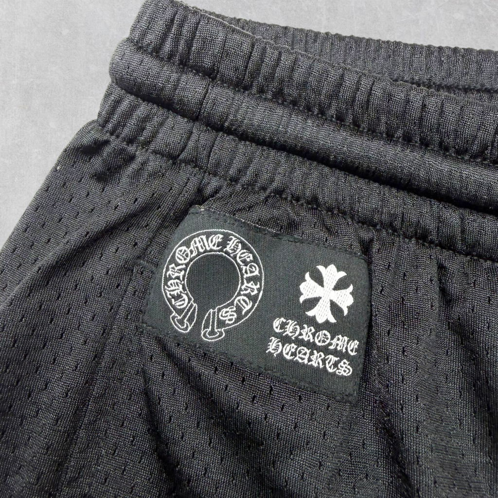 Chrome Hearts Black Mesh Warm Up Shorts XL