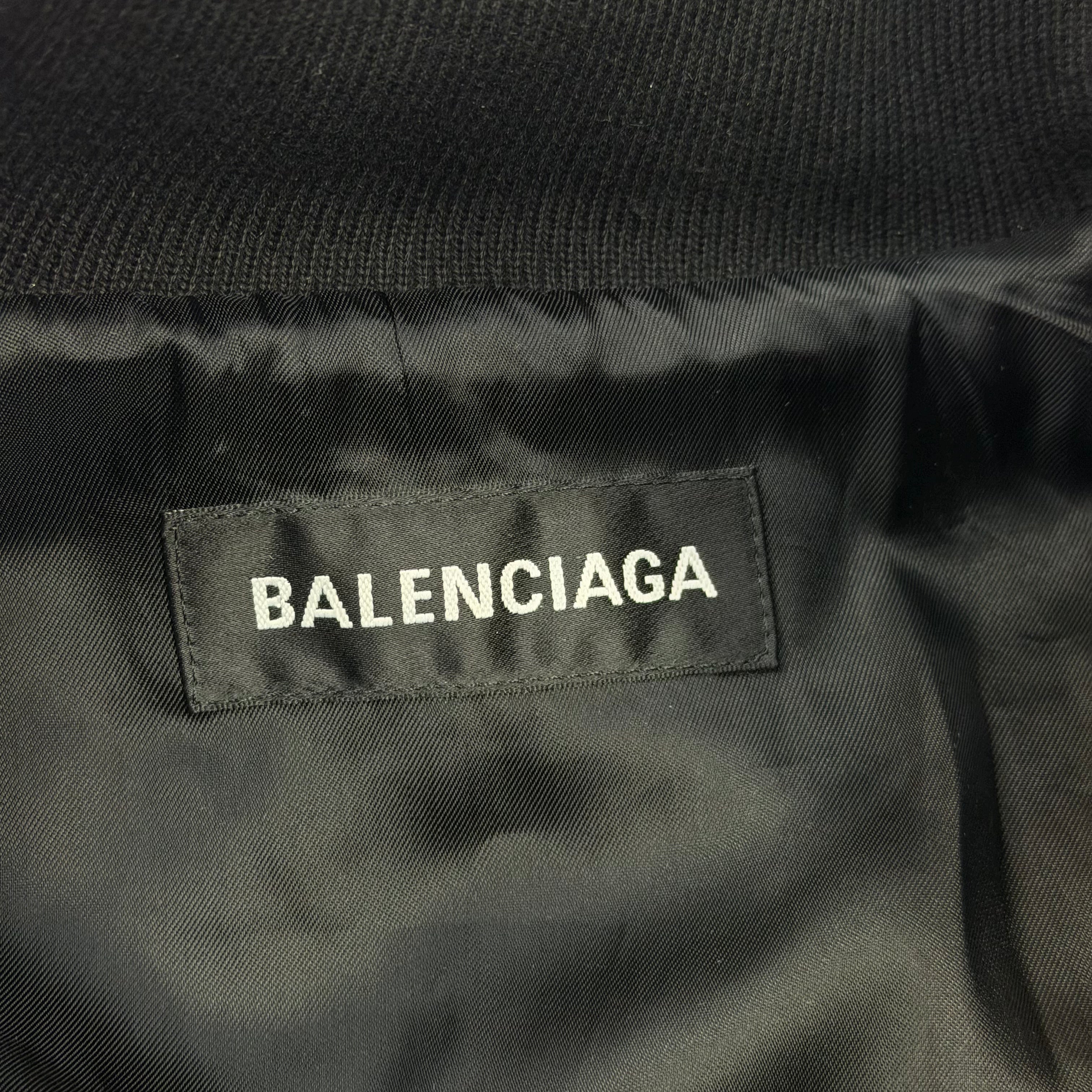 Balenciaga All Over Logo Quilted Bomber 42 (L)