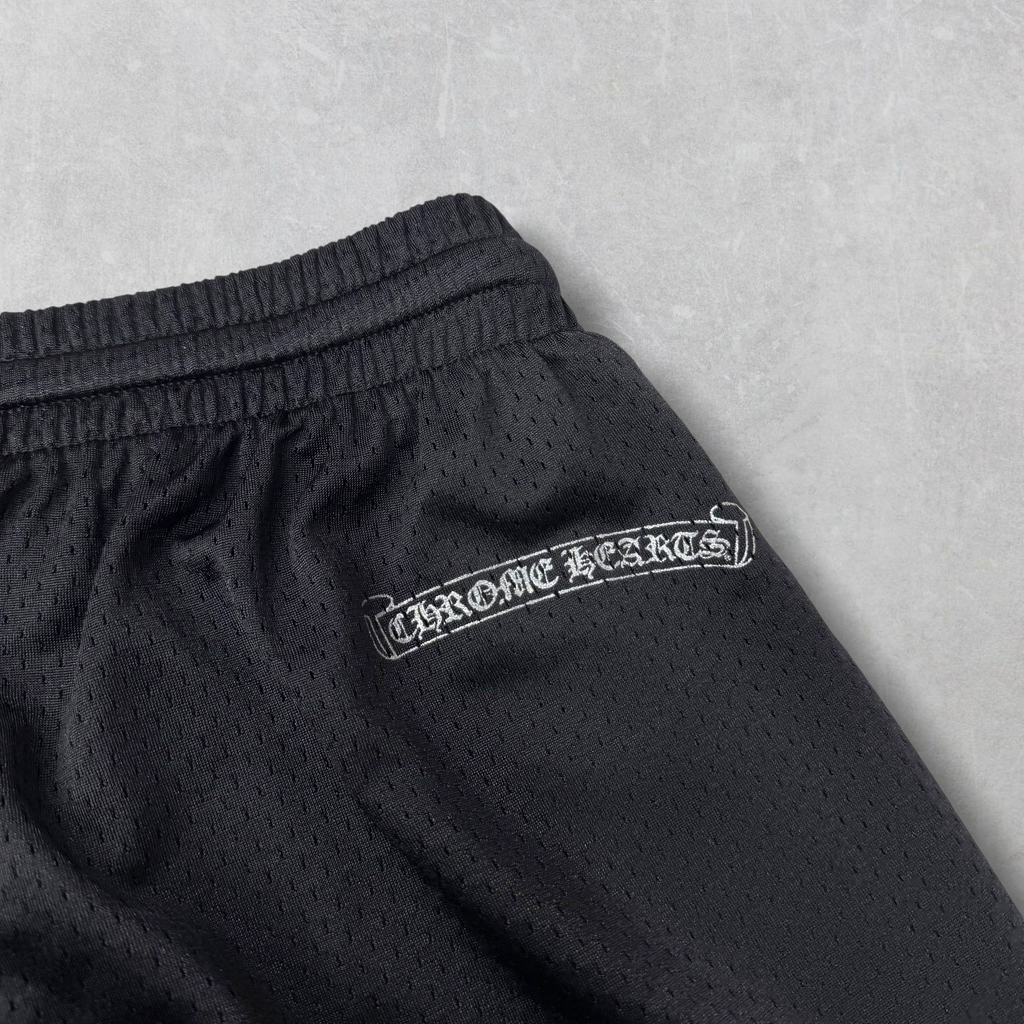 Chrome Hearts Black Mesh Warm Up Shorts XL