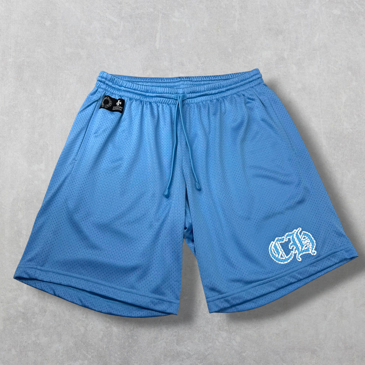 Chrome Hearts Blue Mesh Warm Up Shorts XL