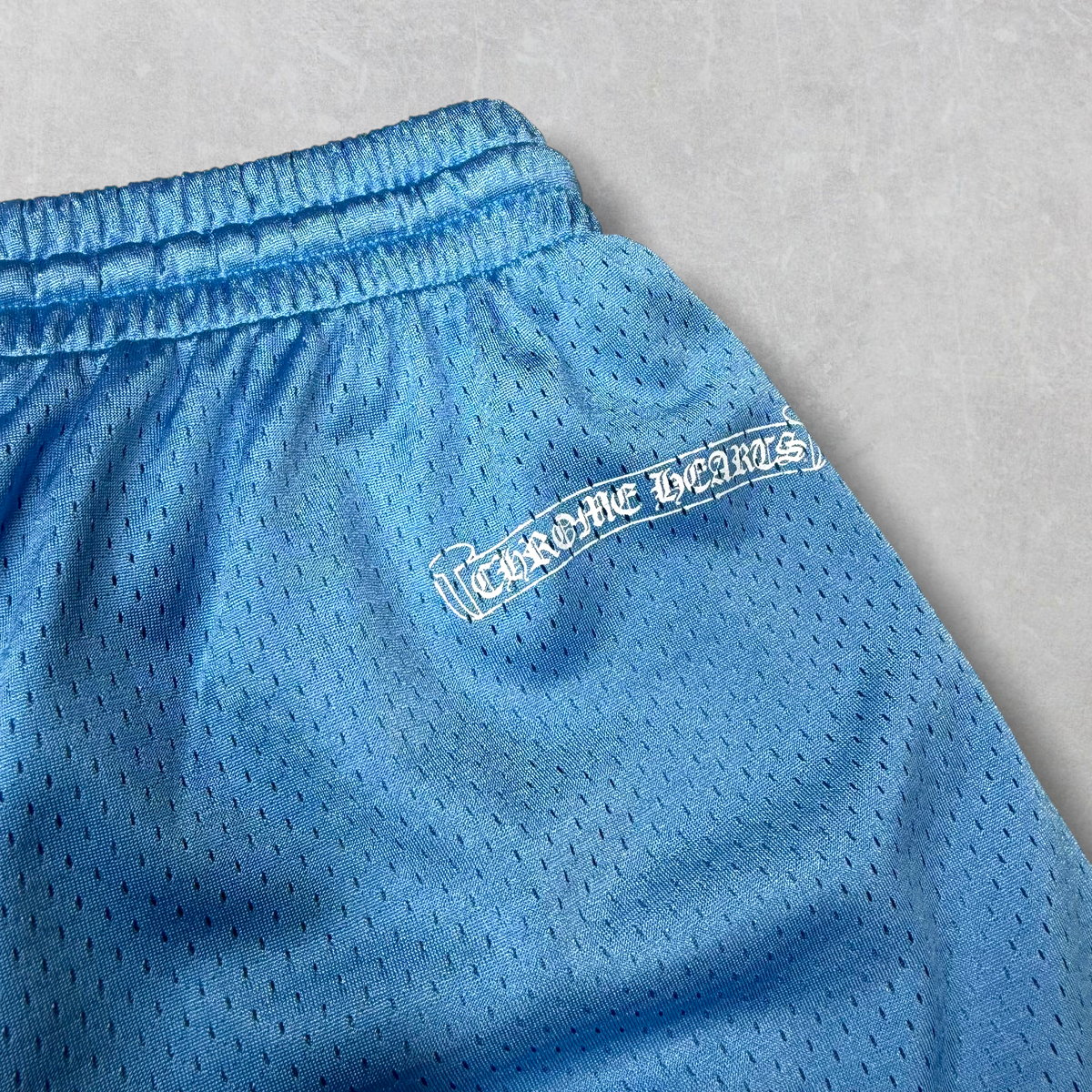 Chrome Hearts Blue Mesh Warm Up Shorts XL