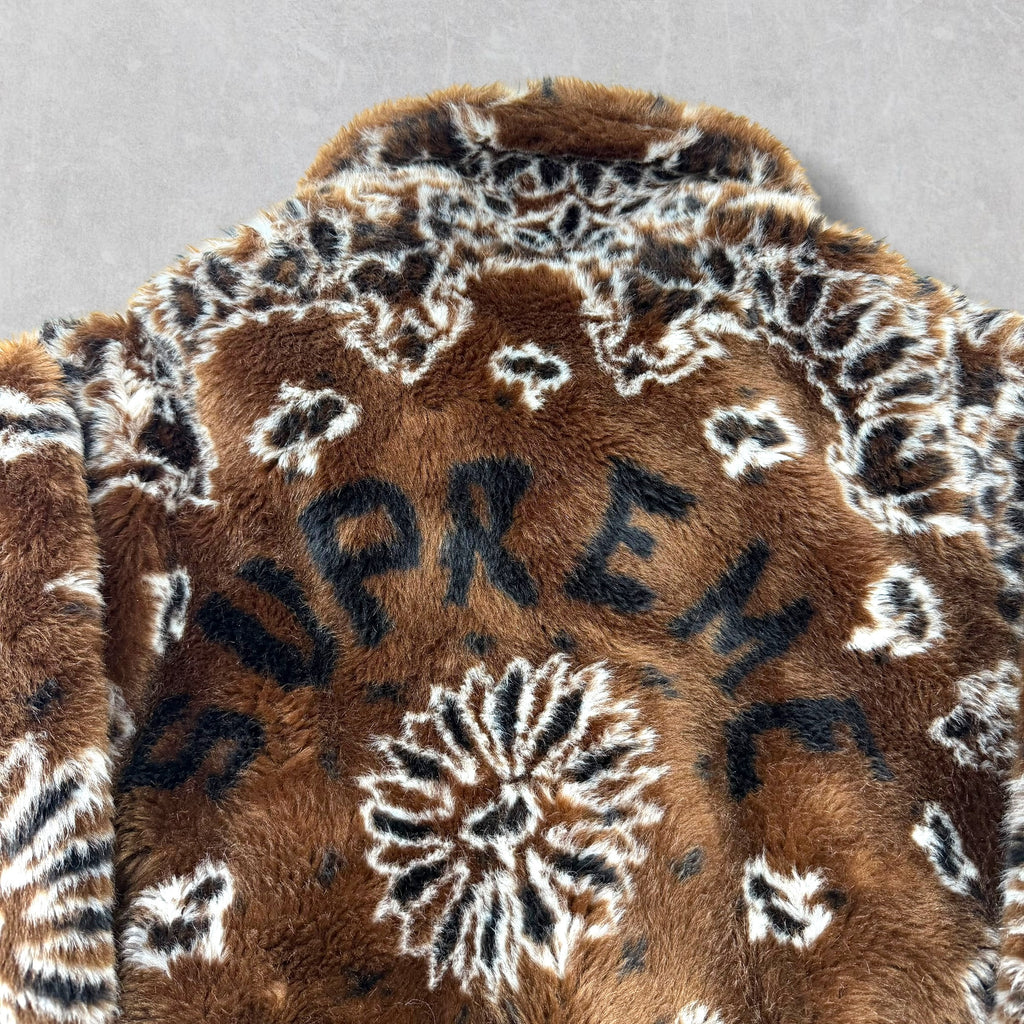 Supreme Bandana Faux Fur Bomber Jacket Brown M