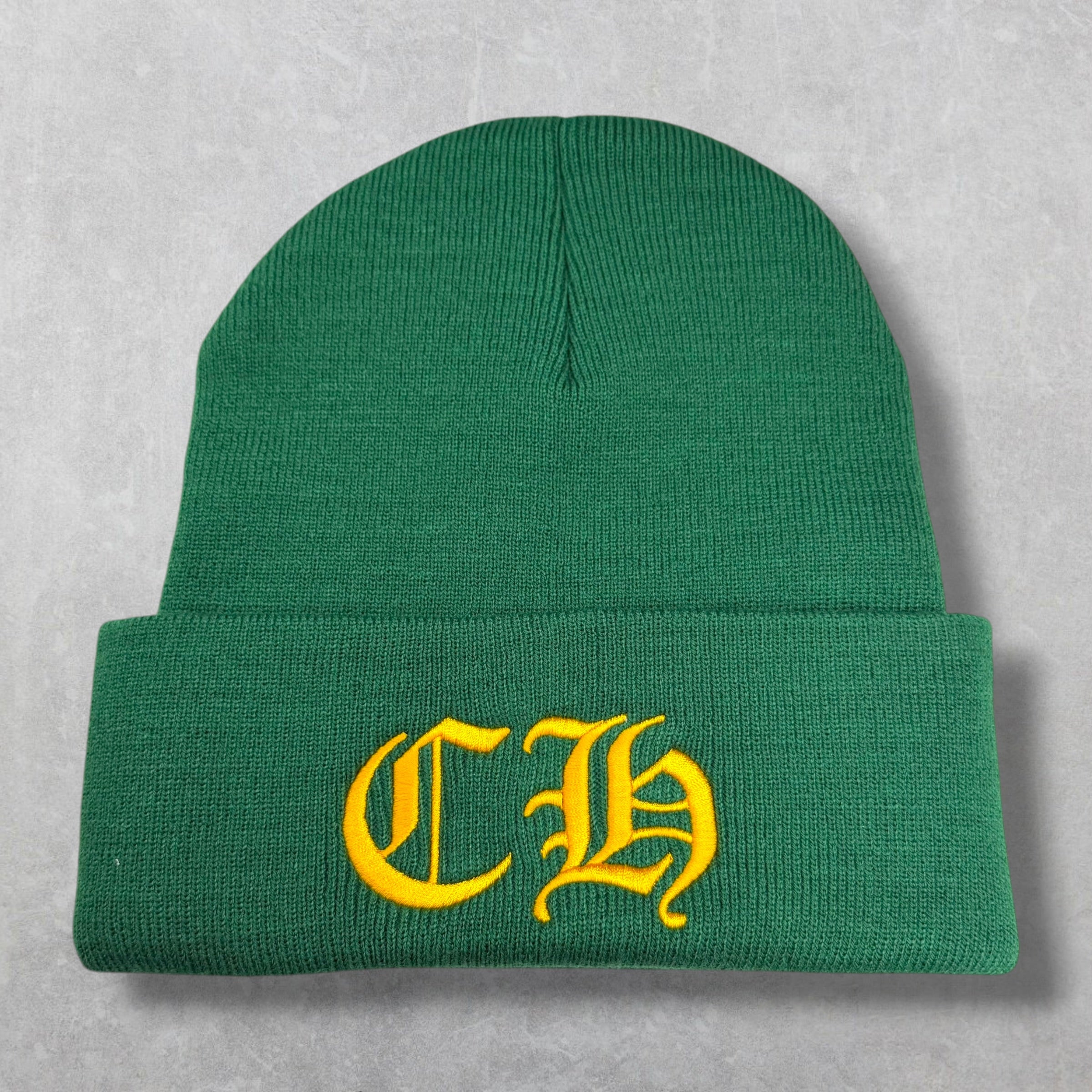 Chrome Hearts CH Logo Green Beanie