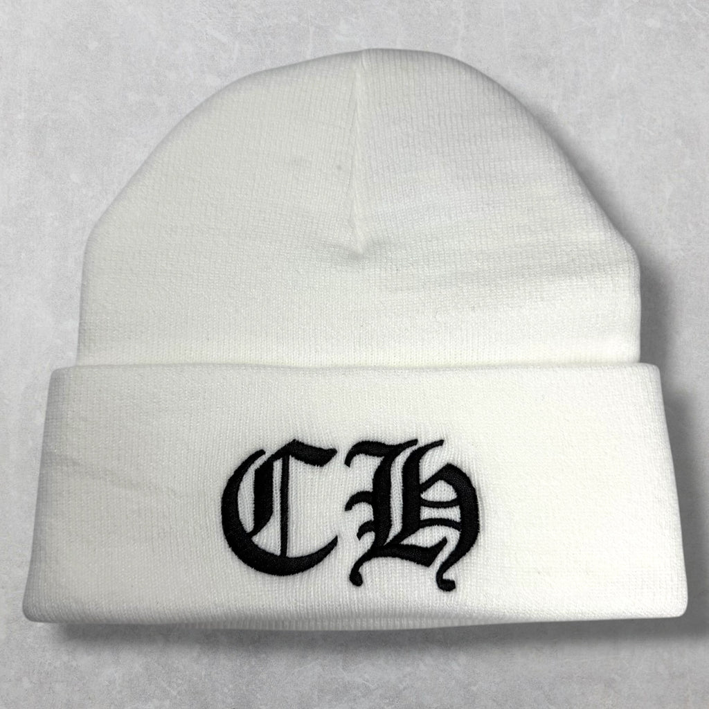 Chrome Hearts CH Logo White Beanie