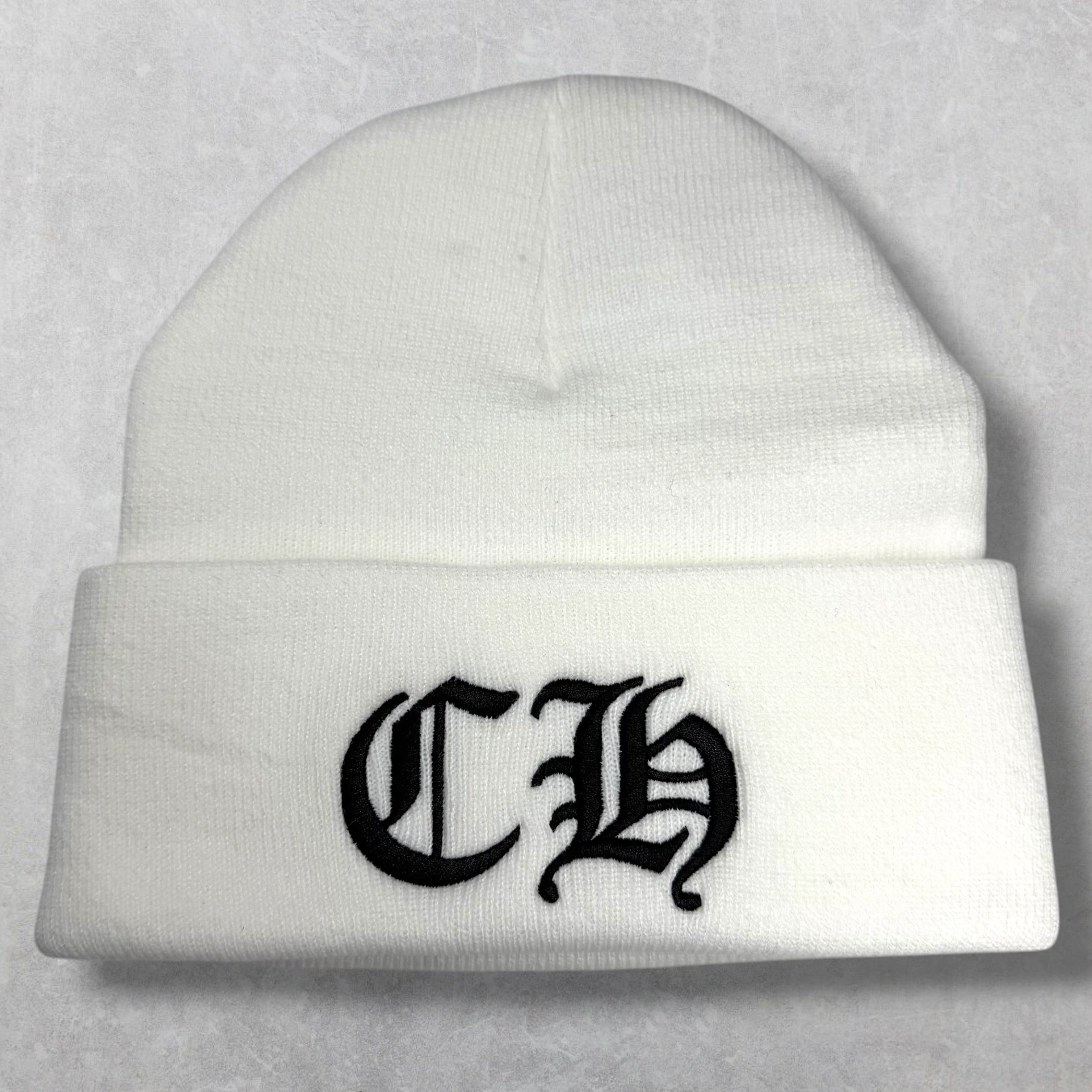 Chrome Hearts CH Logo White Beanie