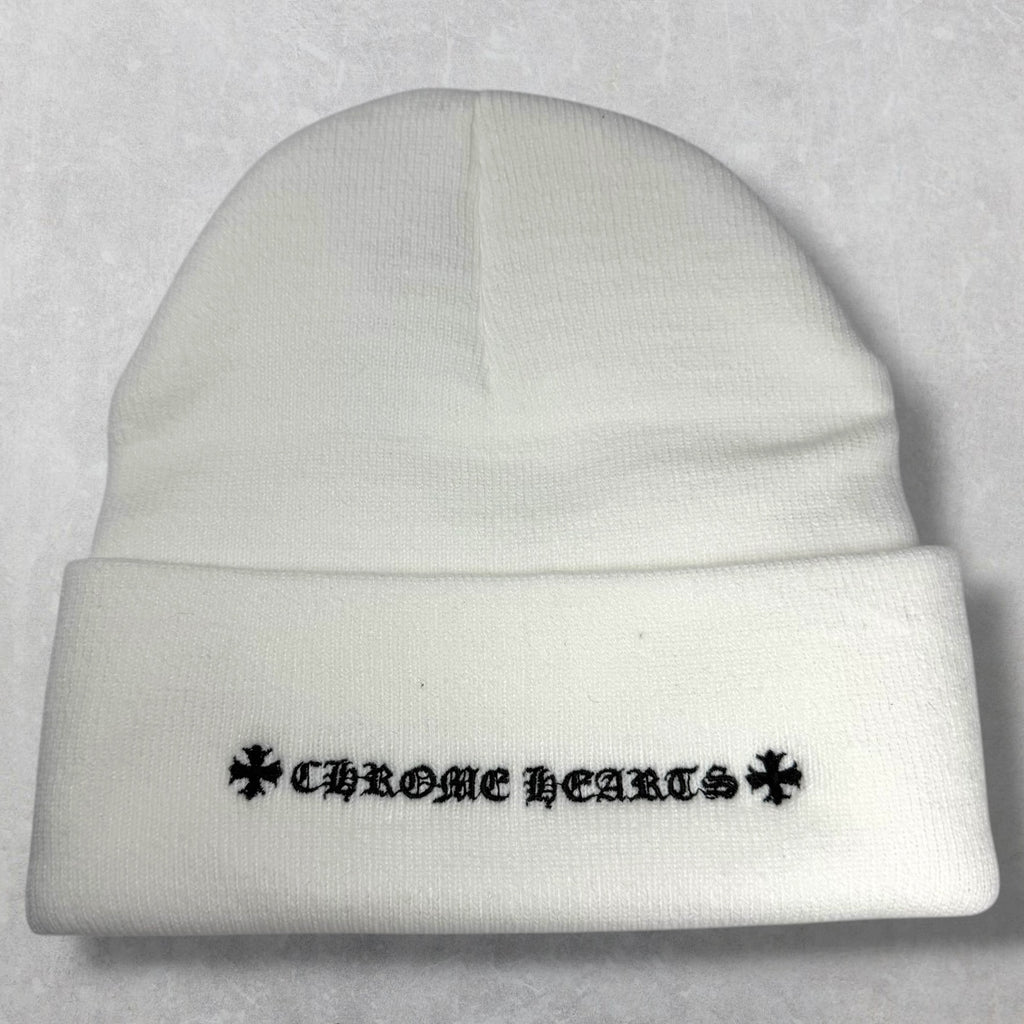Chrome Hearts CH Logo White Beanie