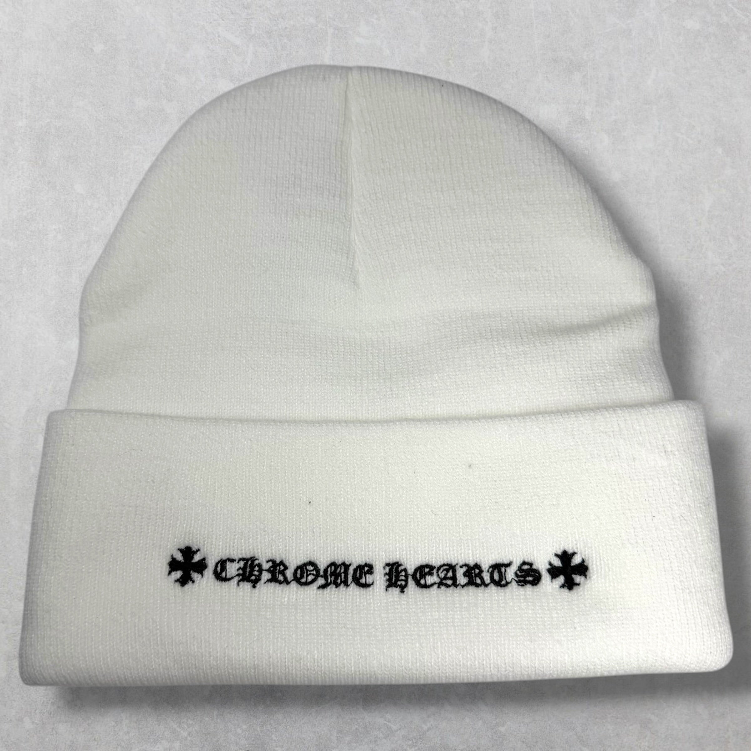 Chrome Hearts CH Logo White Beanie