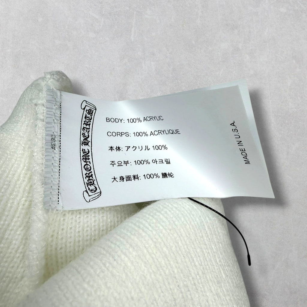 Chrome Hearts CH Logo White Beanie