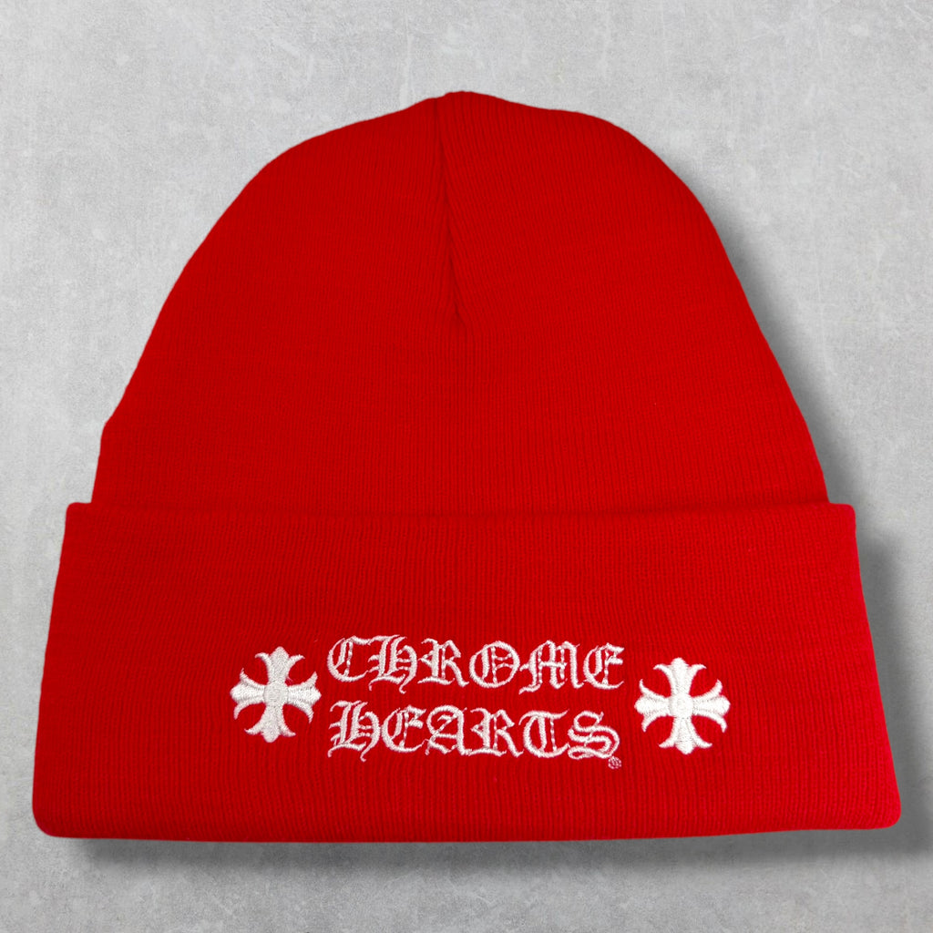 Chrome Hearts Logo Beanie Red