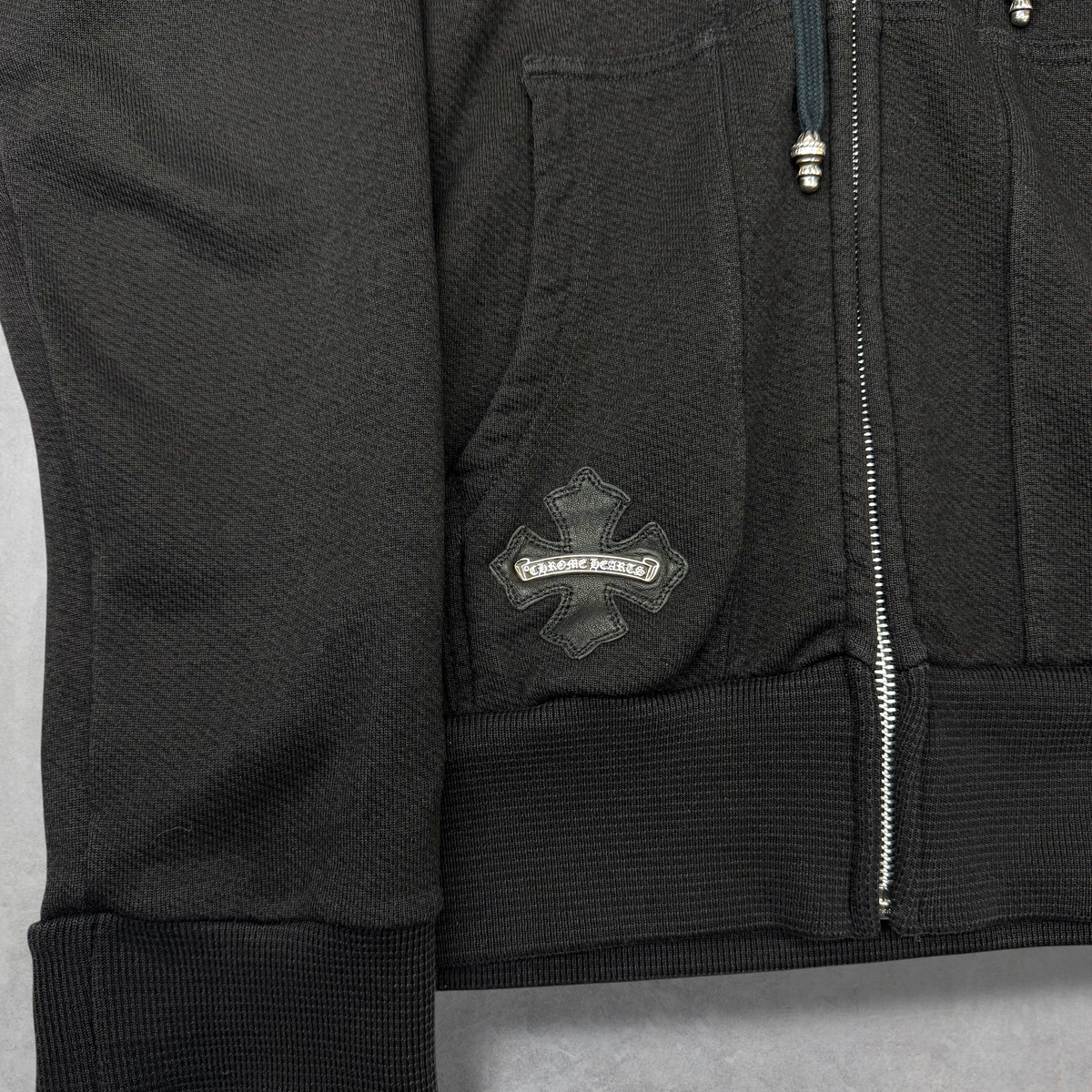 Chrome Hearts Plus Cross Leather Patch Thermal Zip Up M