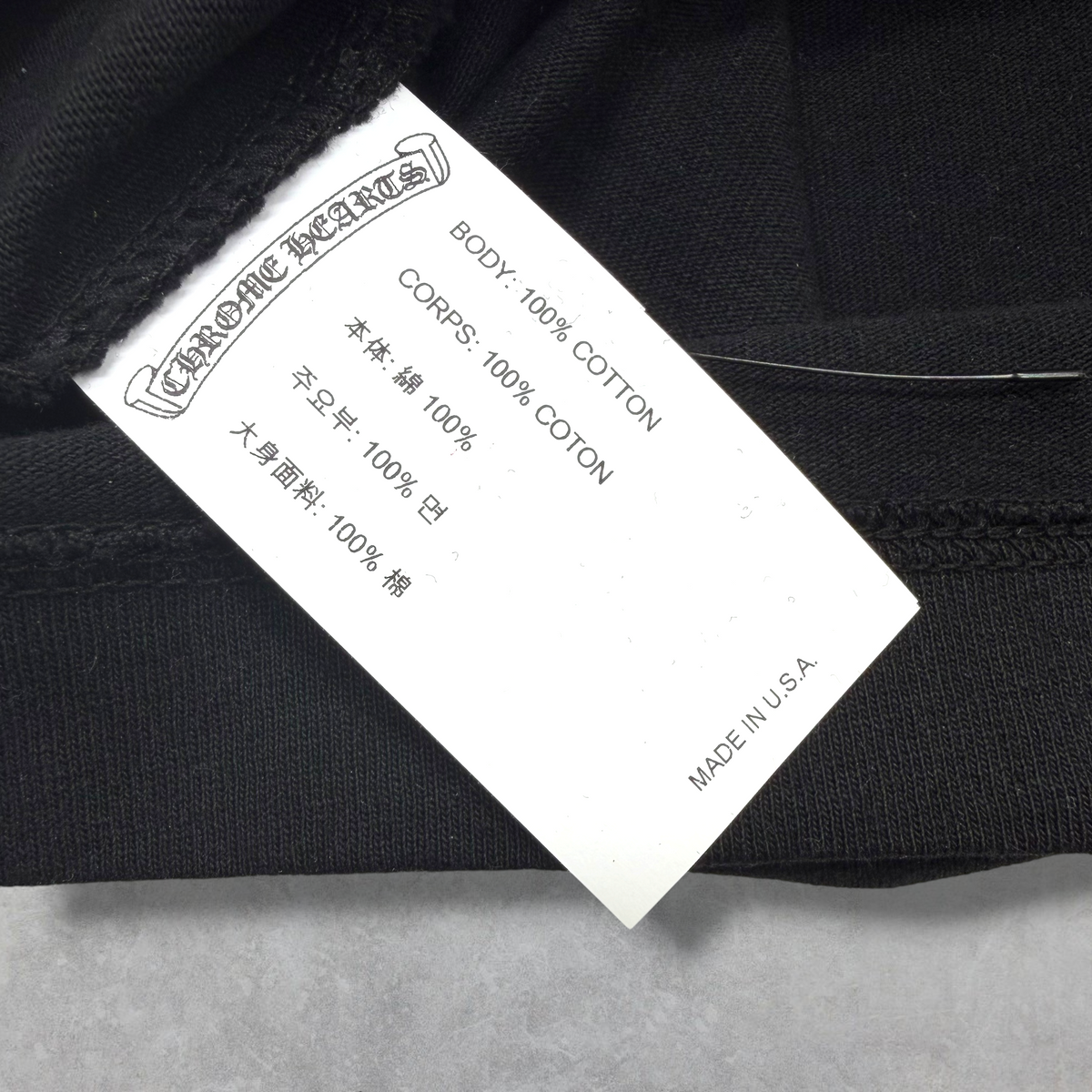 Chrome Hearts DRP Y Not Embroidered Black Tee L