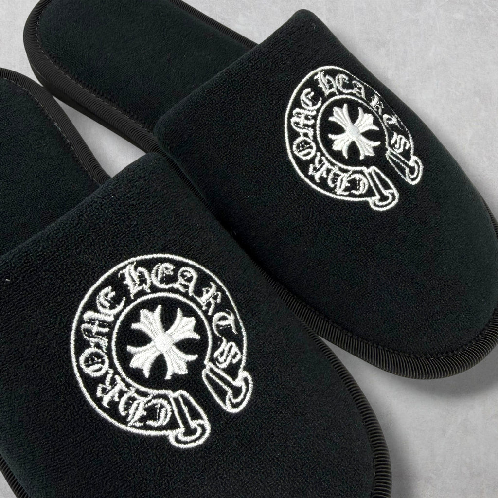 Chrome Hearts Hotel Slippers Black S (7-7.5US)