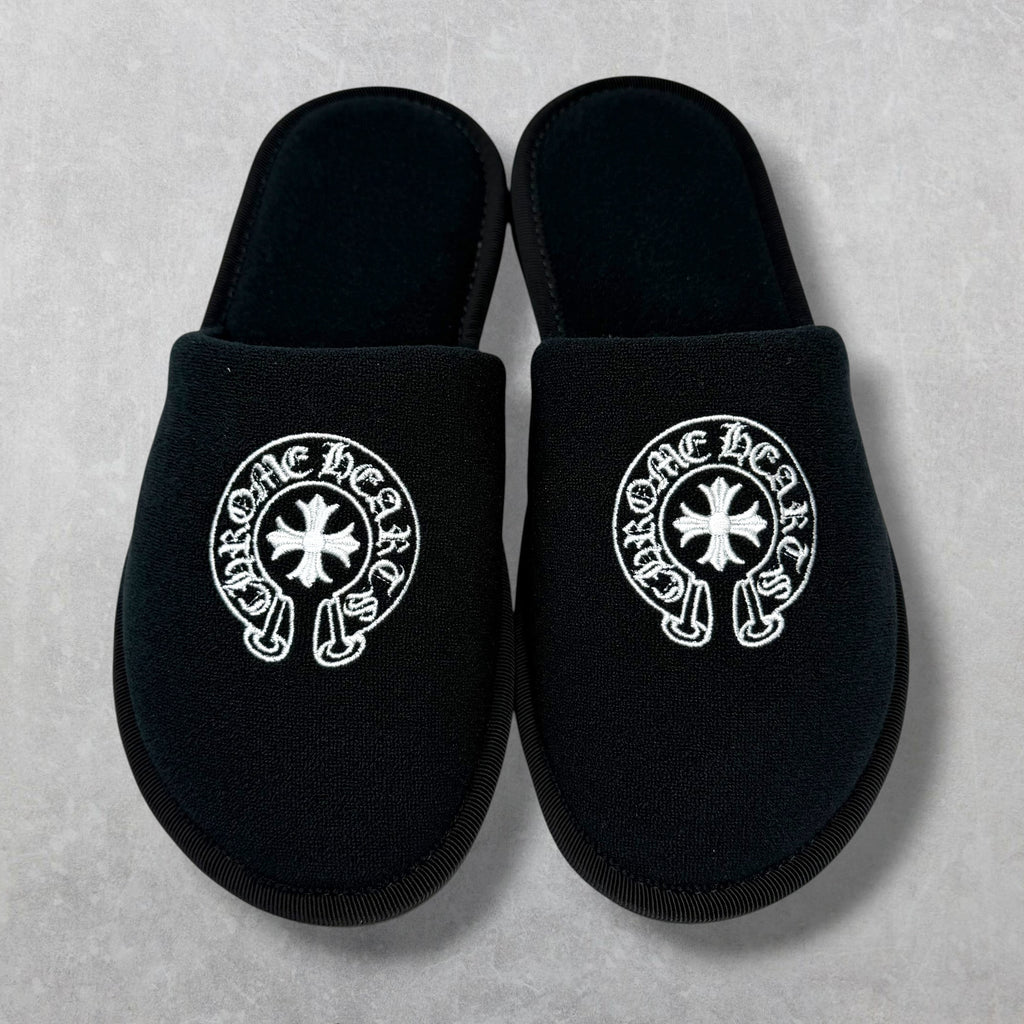 Chrome Hearts Hotel Slippers Black S (7-7.5US)