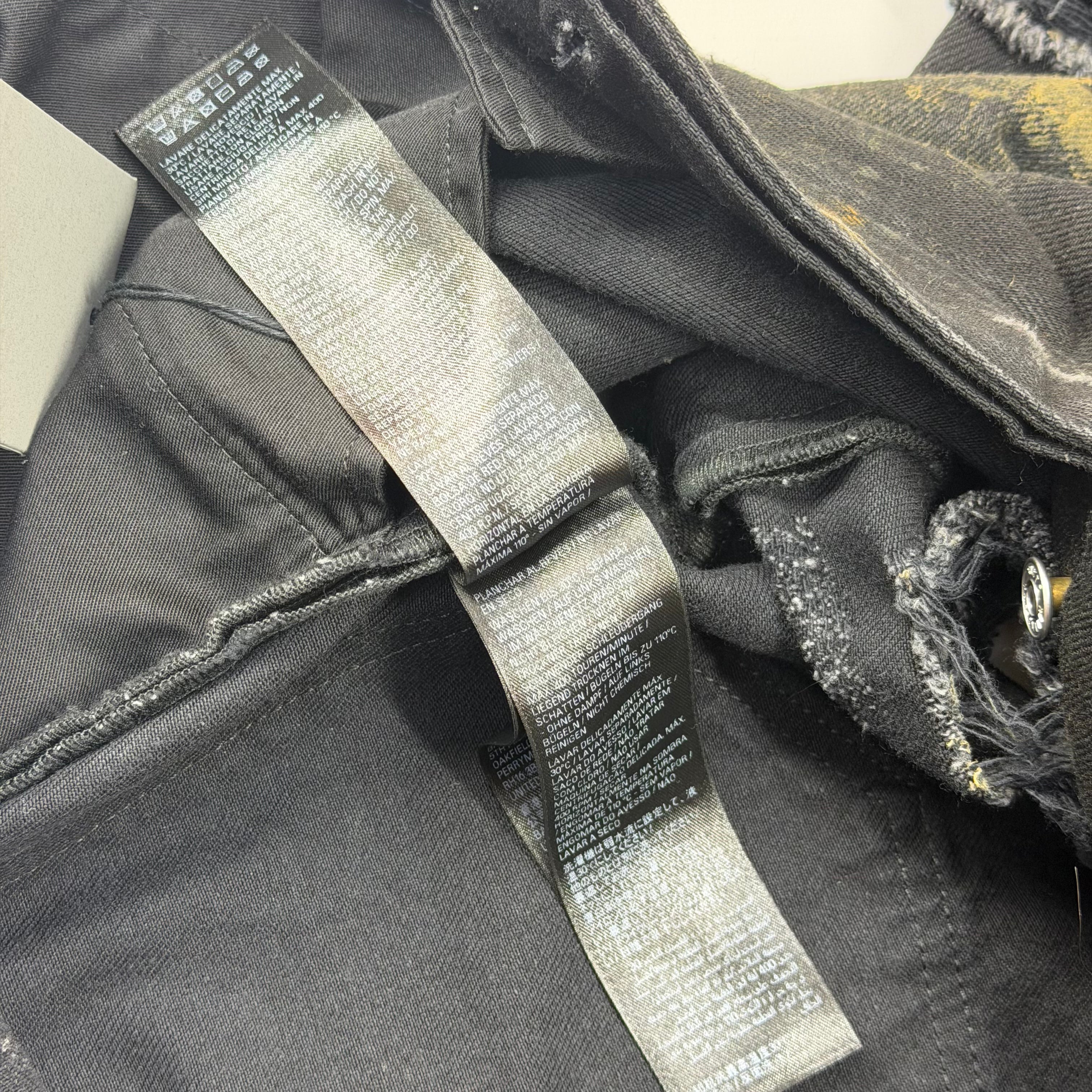 Balenciaga Super Destroyed Baggy Black Jeans L (36)