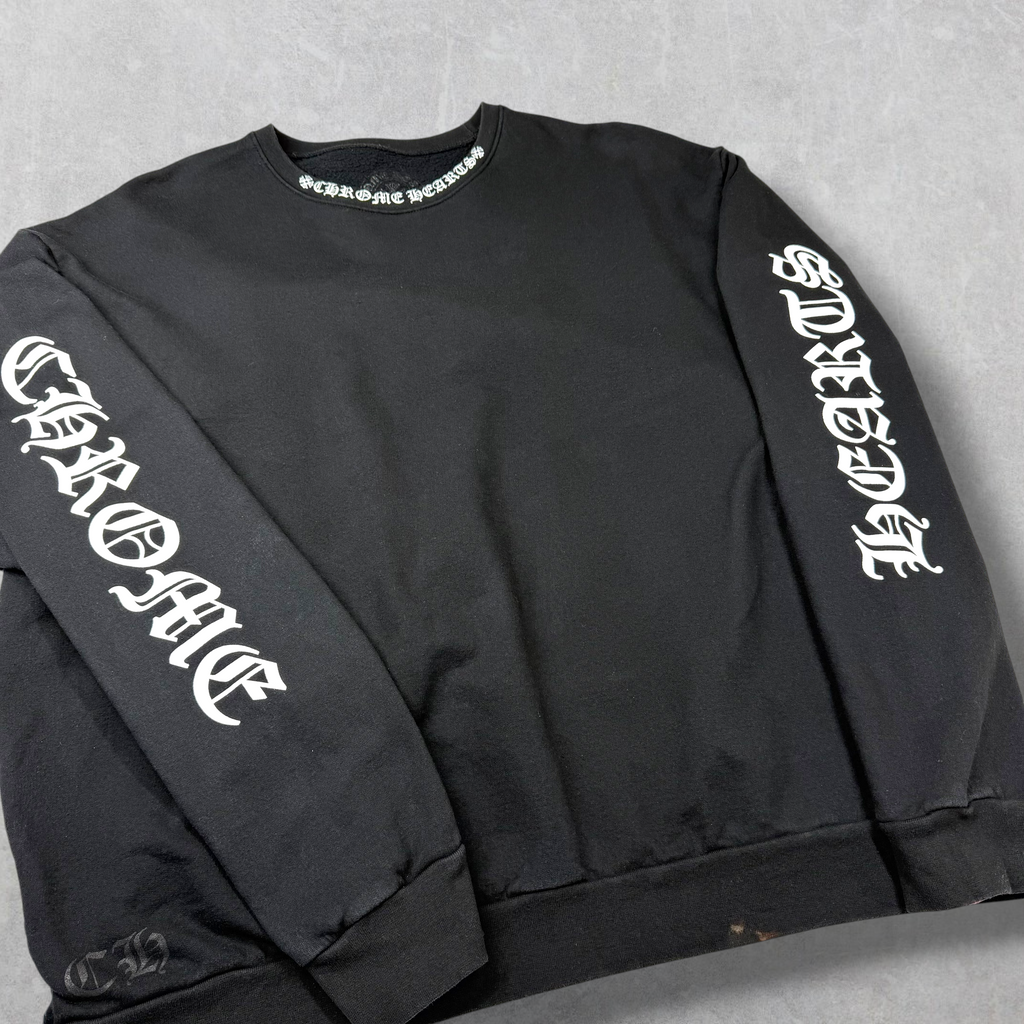 Chrome Hearts Neck Logo Black Crewneck XL