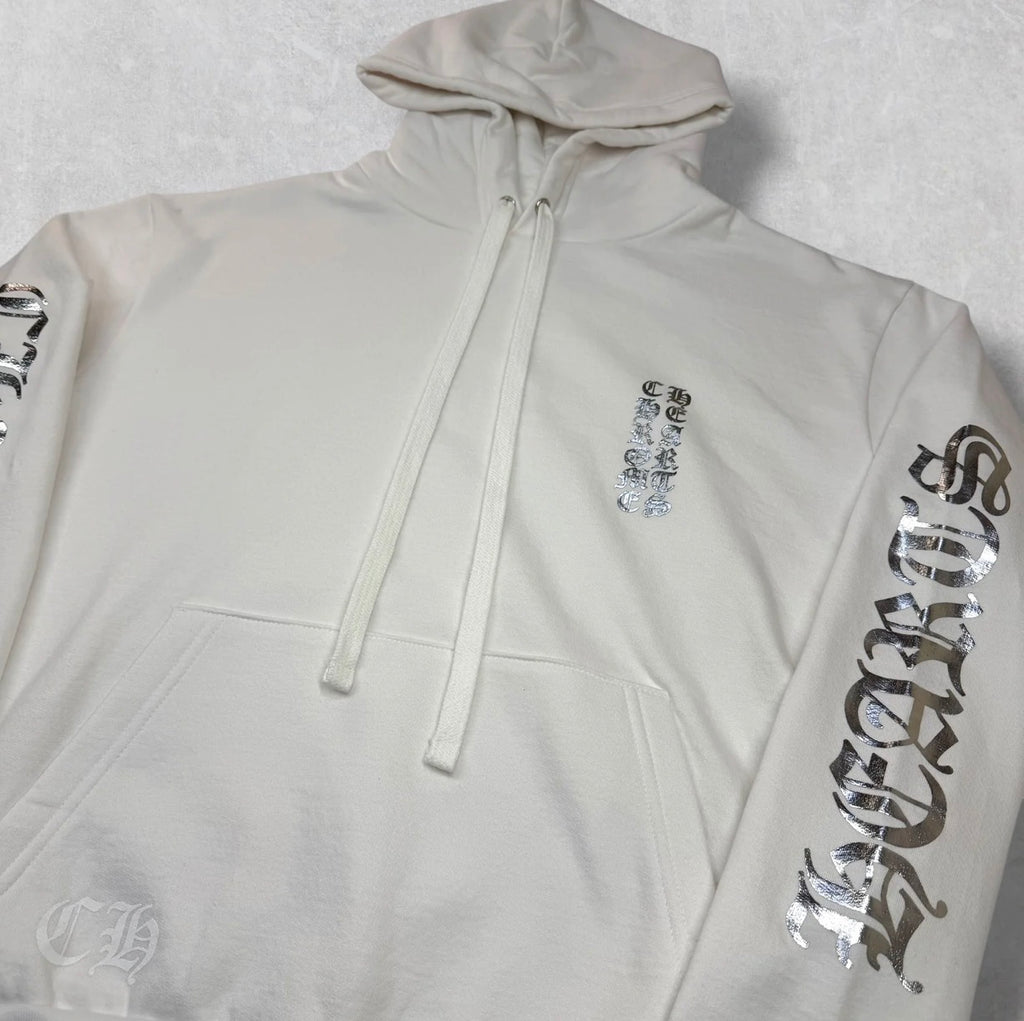 Chrome Hearts Silver Foil Hoodie White L