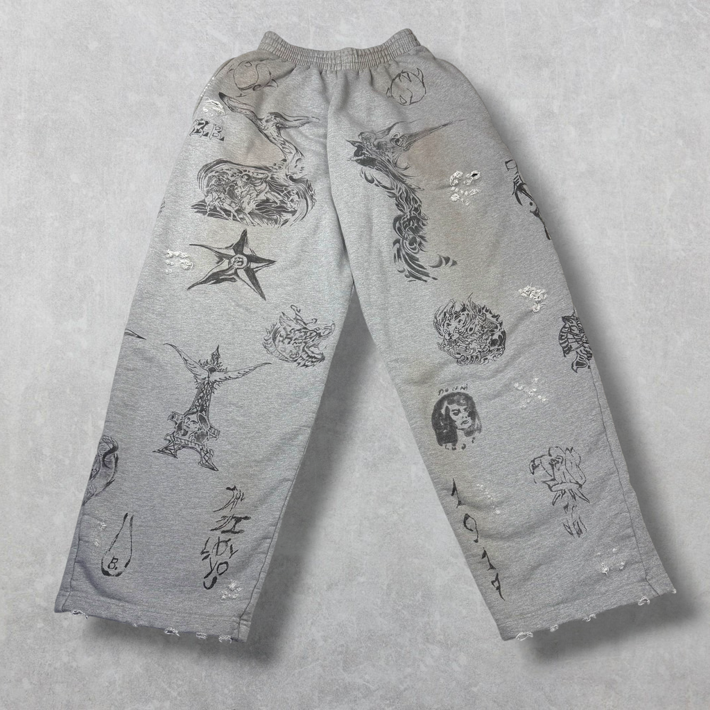 Balenciaga Dirty Tattoo Sweatpants XXS