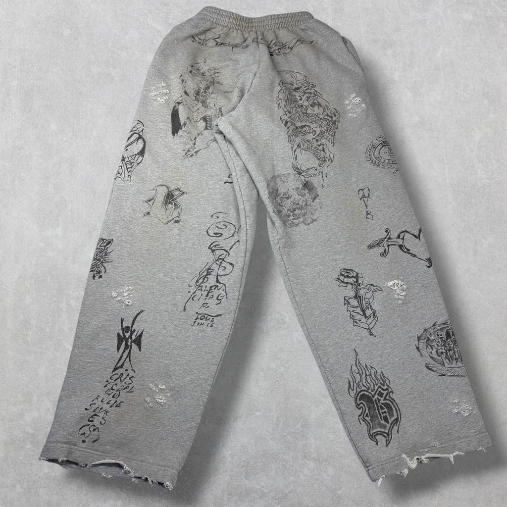 Balenciaga Dirty Tattoo Sweatpants XXS