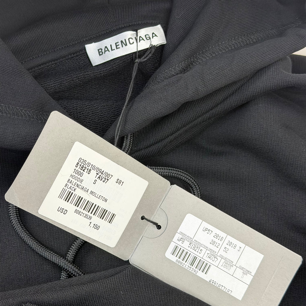 Balenciaga Black Logo Hoodie S (M)