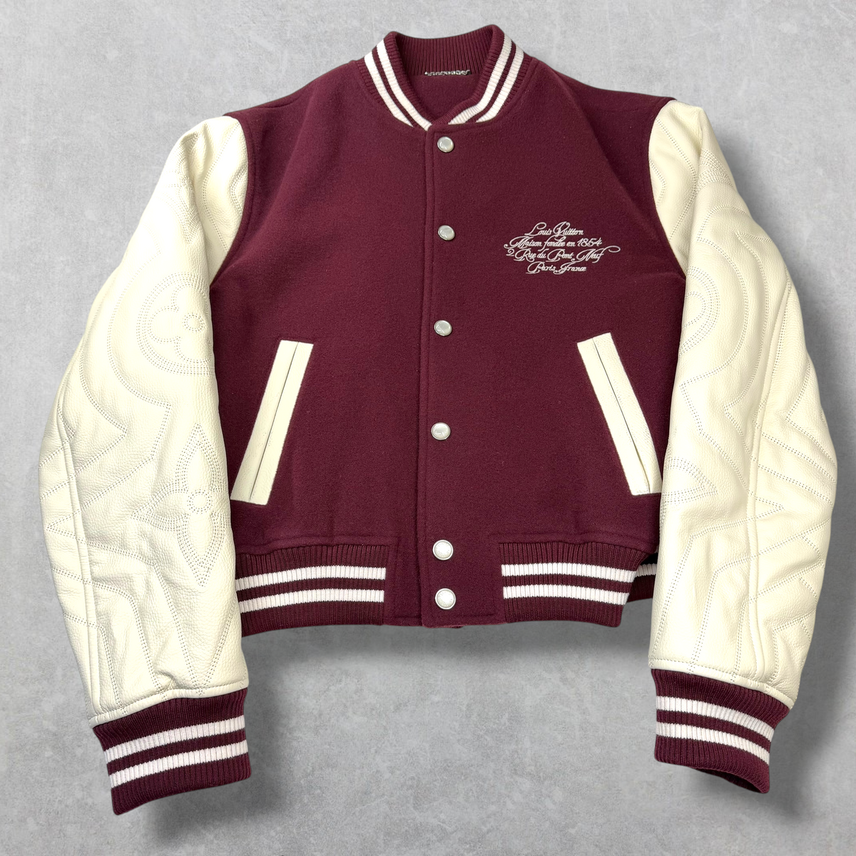 Louis Vuitton Embroidered Calfskin Varsity Jacket 52 (L)
