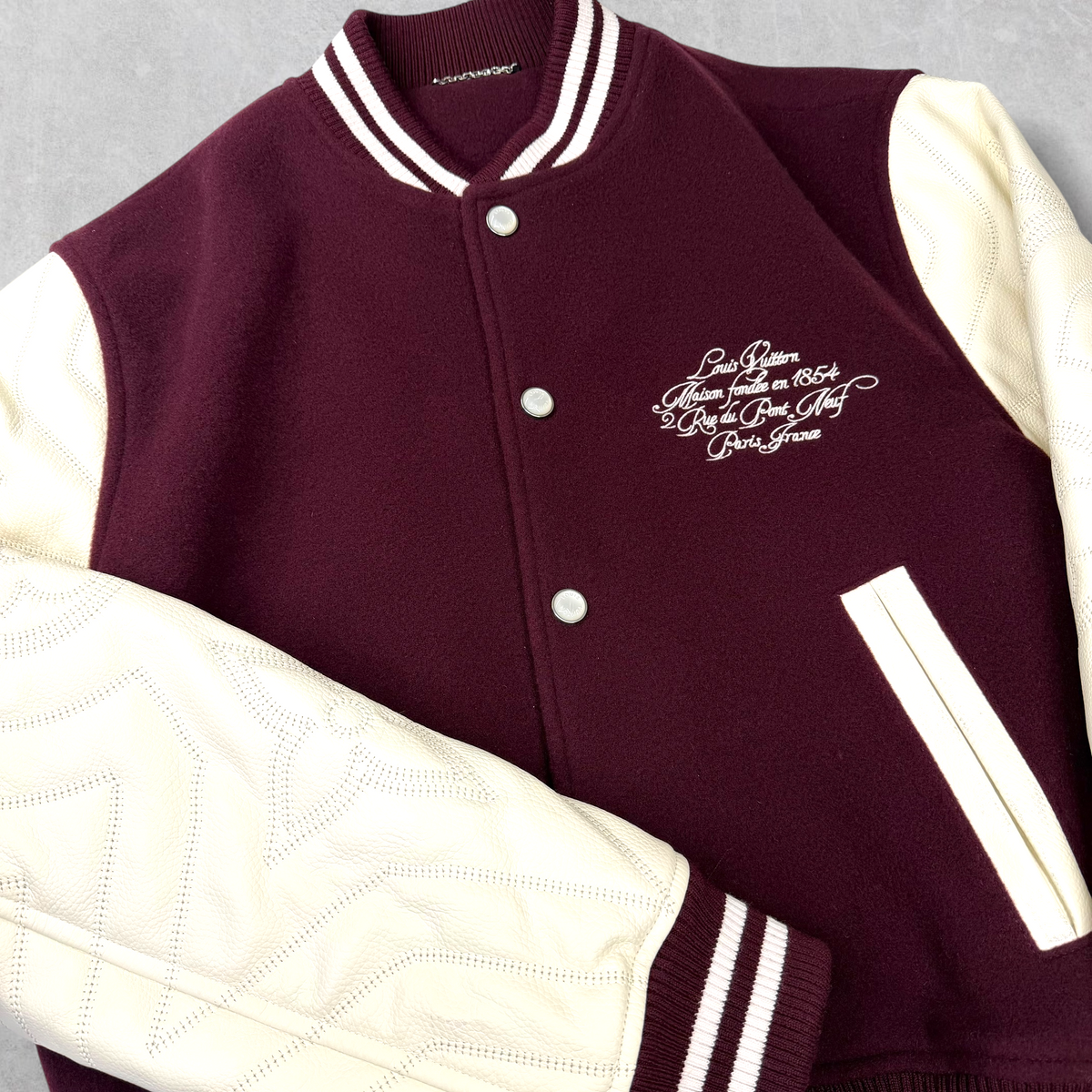 Louis Vuitton Embroidered Calfskin Varsity Jacket 52 (L)